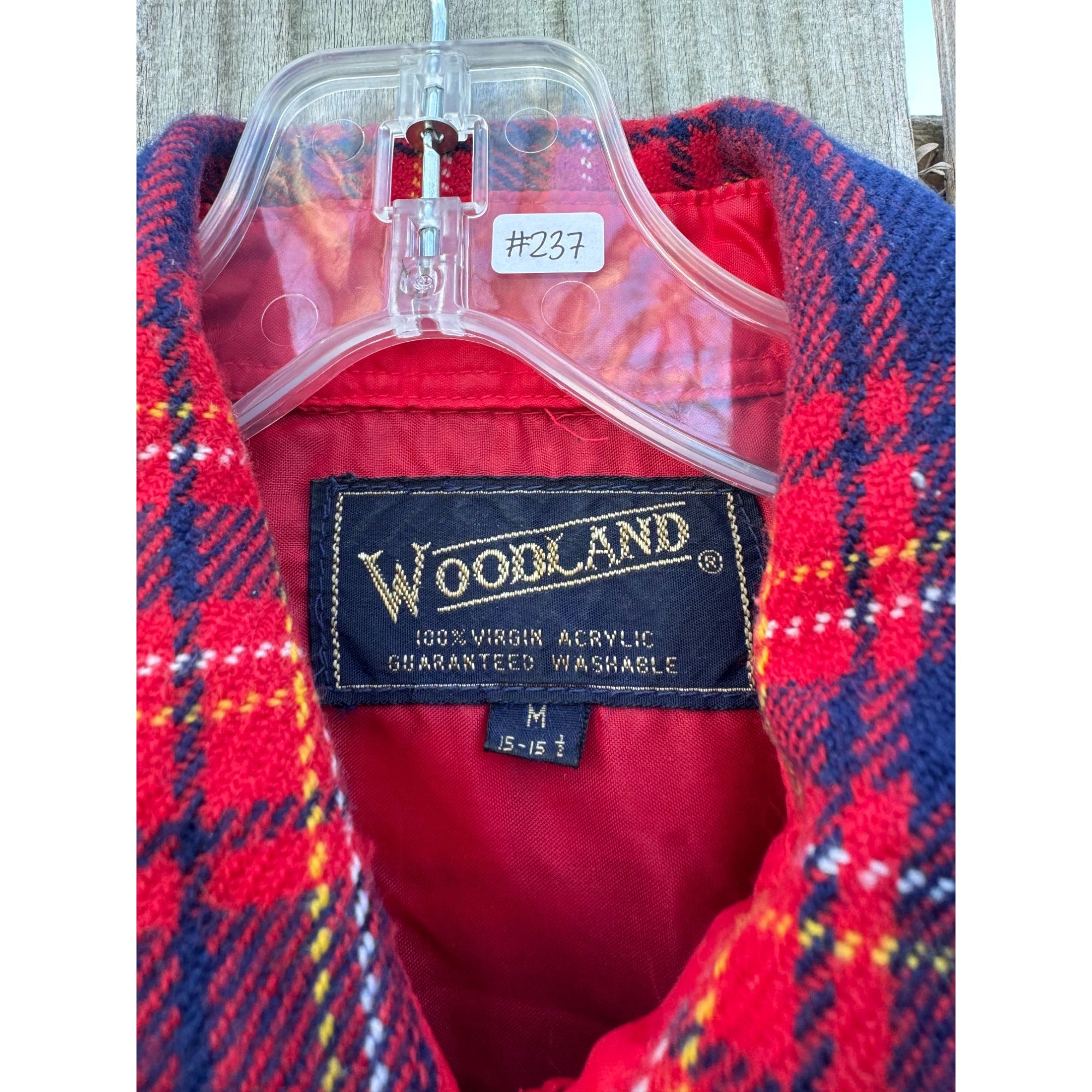 Woodland Acrylic Plaid Flannel Long Sleeve Button Down Medium、mySite、garagedoors4me