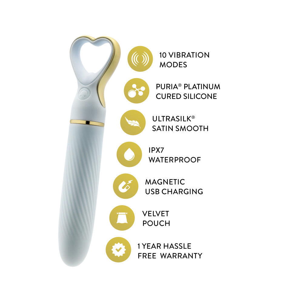 Delice™ By Blush® | Heartthrob Silicone Bullet Vibrator With Heart-Shaped Handle – Something Blue、mySite、bottomscart