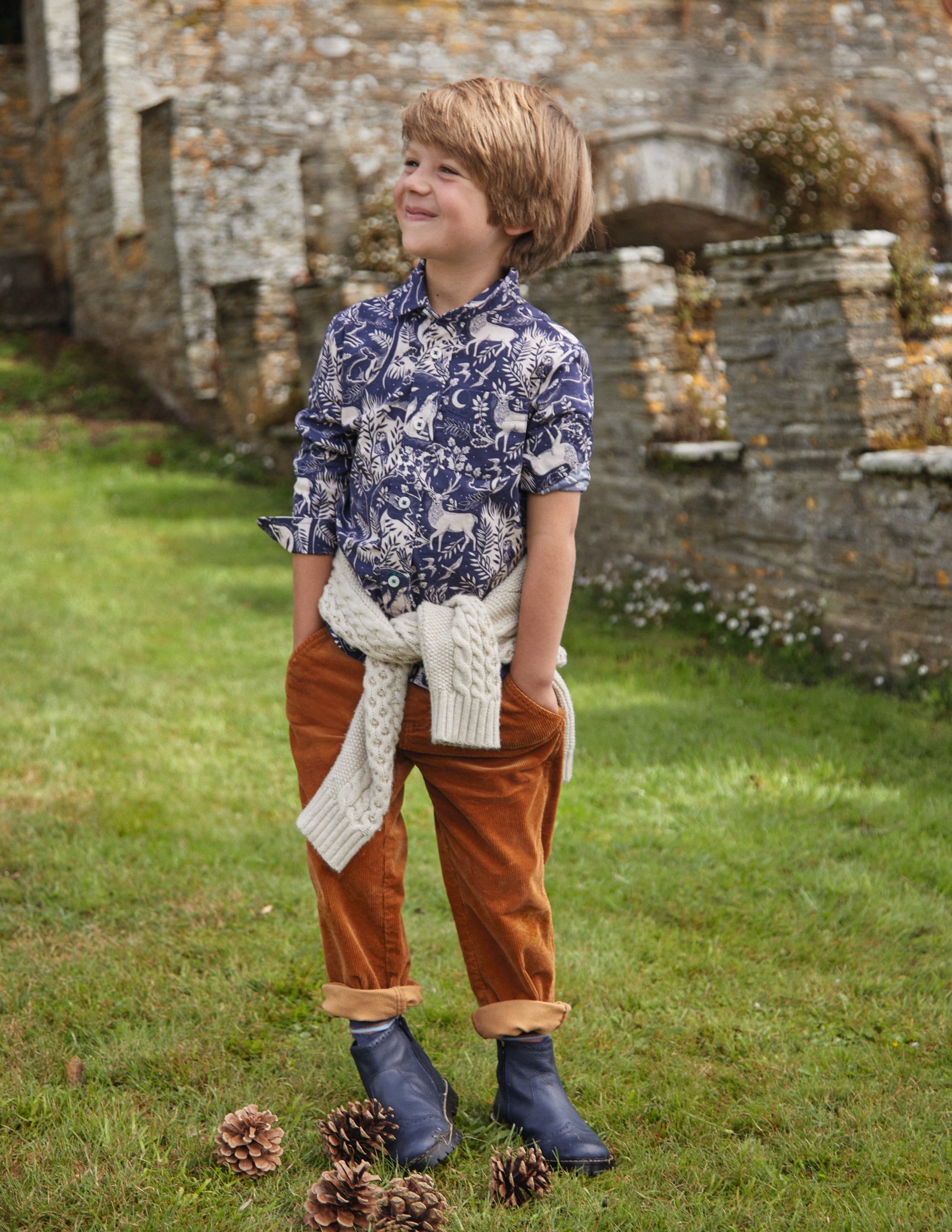  Cotton Shirt-College Navy Magical Forest、mySite、ashleygrahame