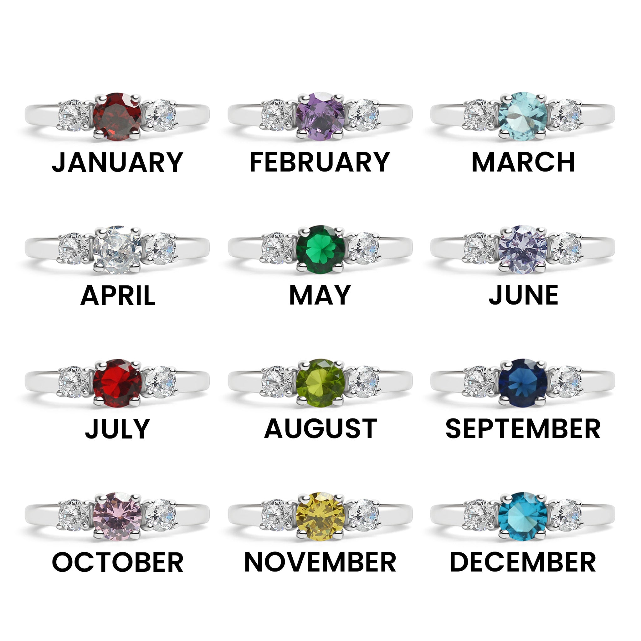 Stainless Steel CZ Accent Birthstone Ring / ZRJ4138、mySite、dreamappss