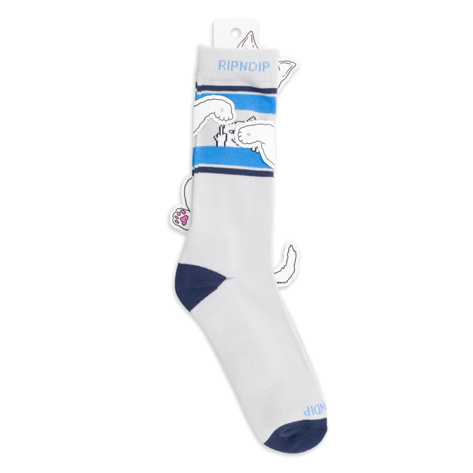  Peeking Nermal Socks (Ash Heather/Navy)、mySite、merchandisen
