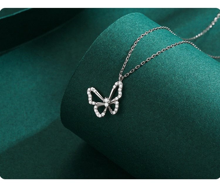 Elegant Butterfly Necklaces and Ring in Fine 925 Sterling Silver with CZ、mySite、g9winljtr