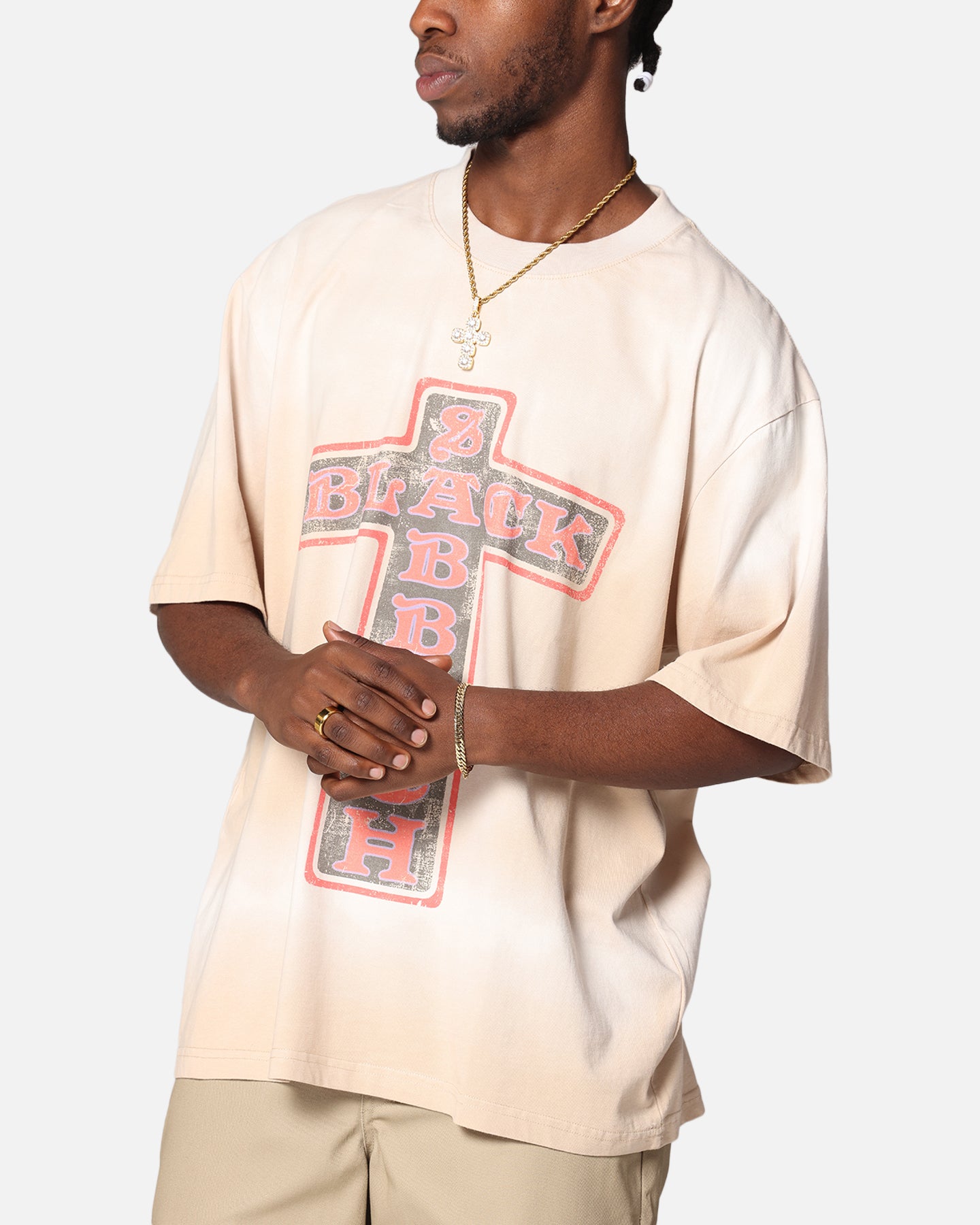 Black Sabbath The Cross Vintage T-Shirt Sand、mySite、zt4zffjzw