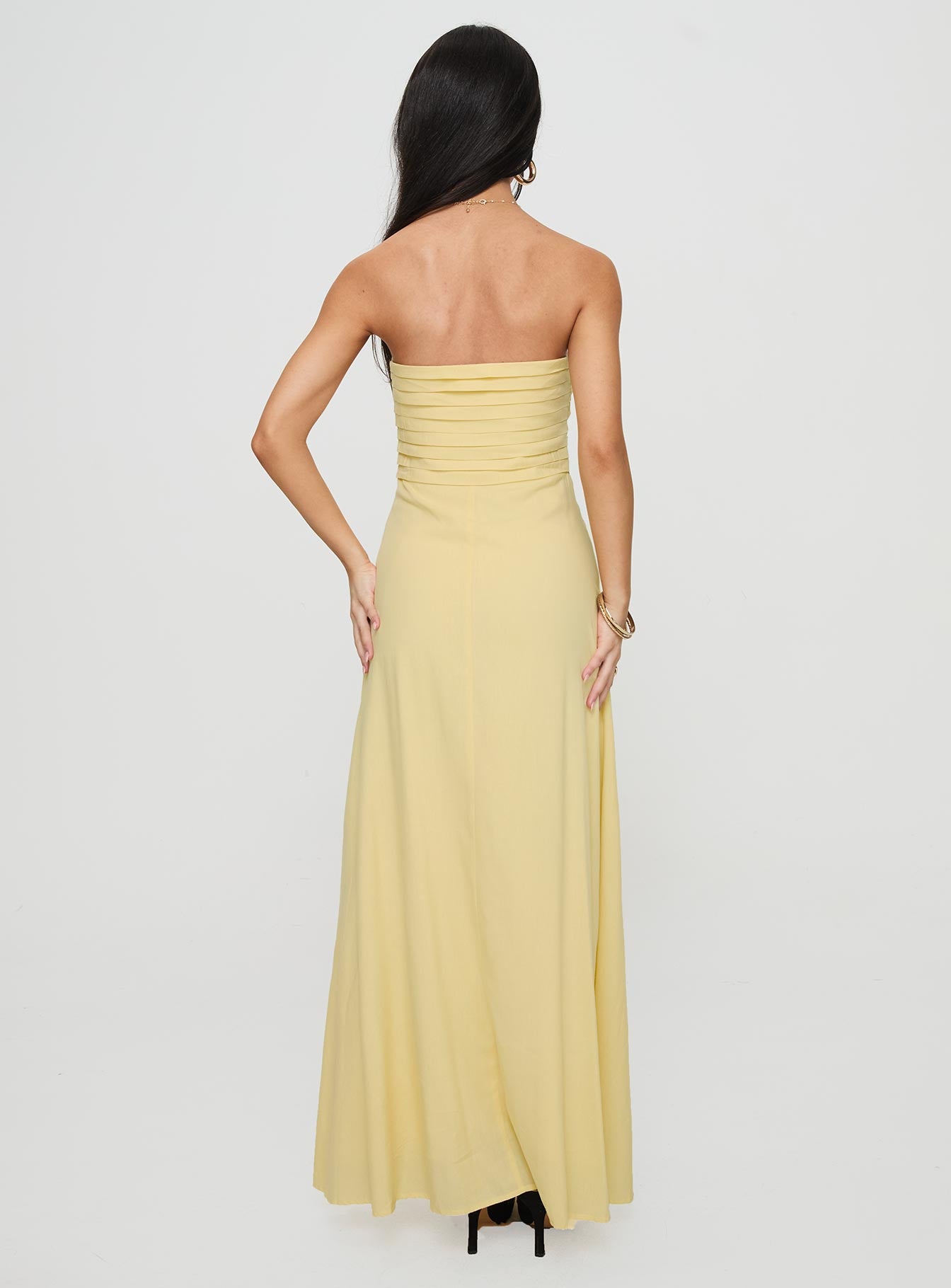 Anamaria Strapless Maxi Dress Lemon、mySite、solidvoid