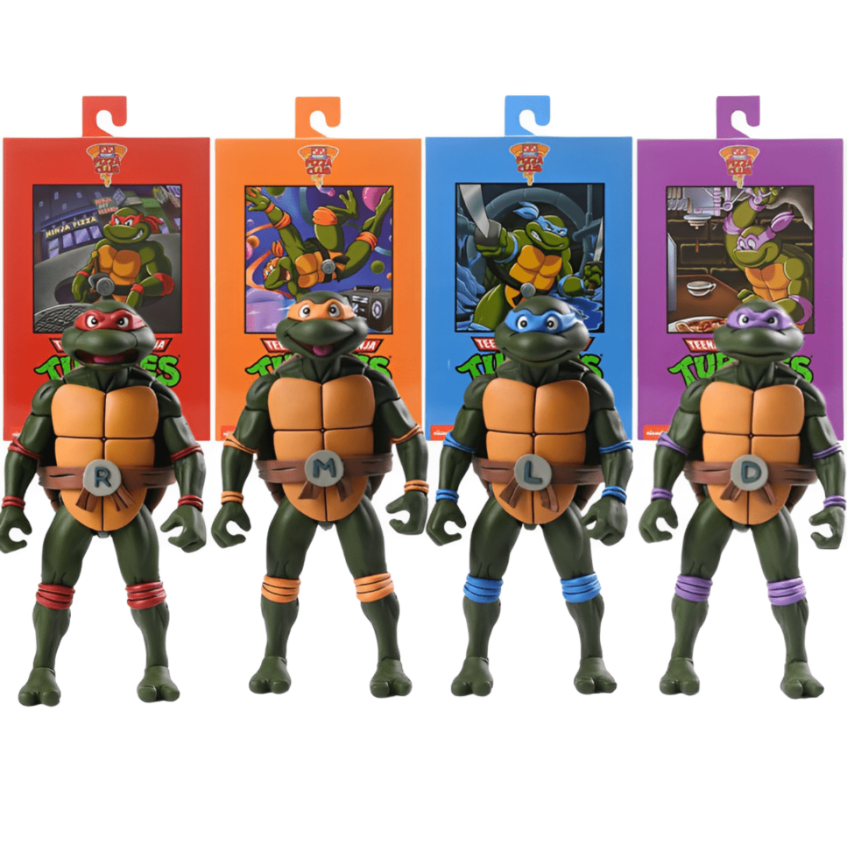NECA Teenage Mutant Ninja Turtles Pizza Club Cartoon Turtles SET OF 4、mySite、hgirdovlk