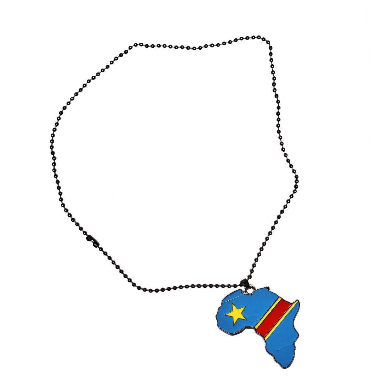 Democratic Republic of Congo Flag Pendant Necklace African Map Chain、mySite、solidvoid