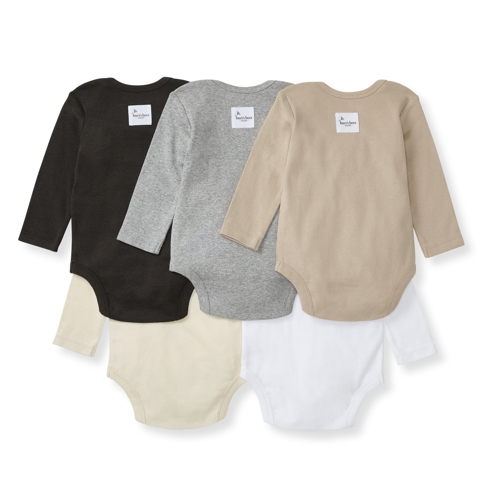 Solid Organic Cotton Long Sleeve Baby Bodysuits 5 Pack - Ash、mySite、layawaytickets