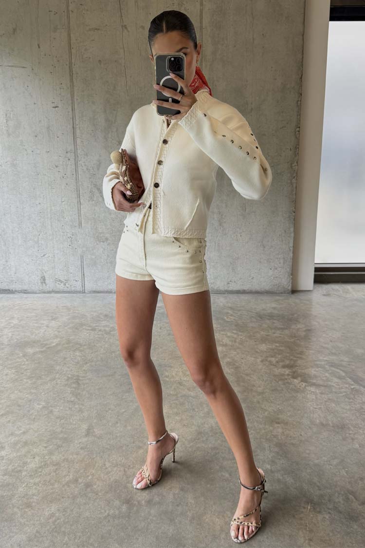 Ecru Studded Hot Pant、mySite、solidvoid