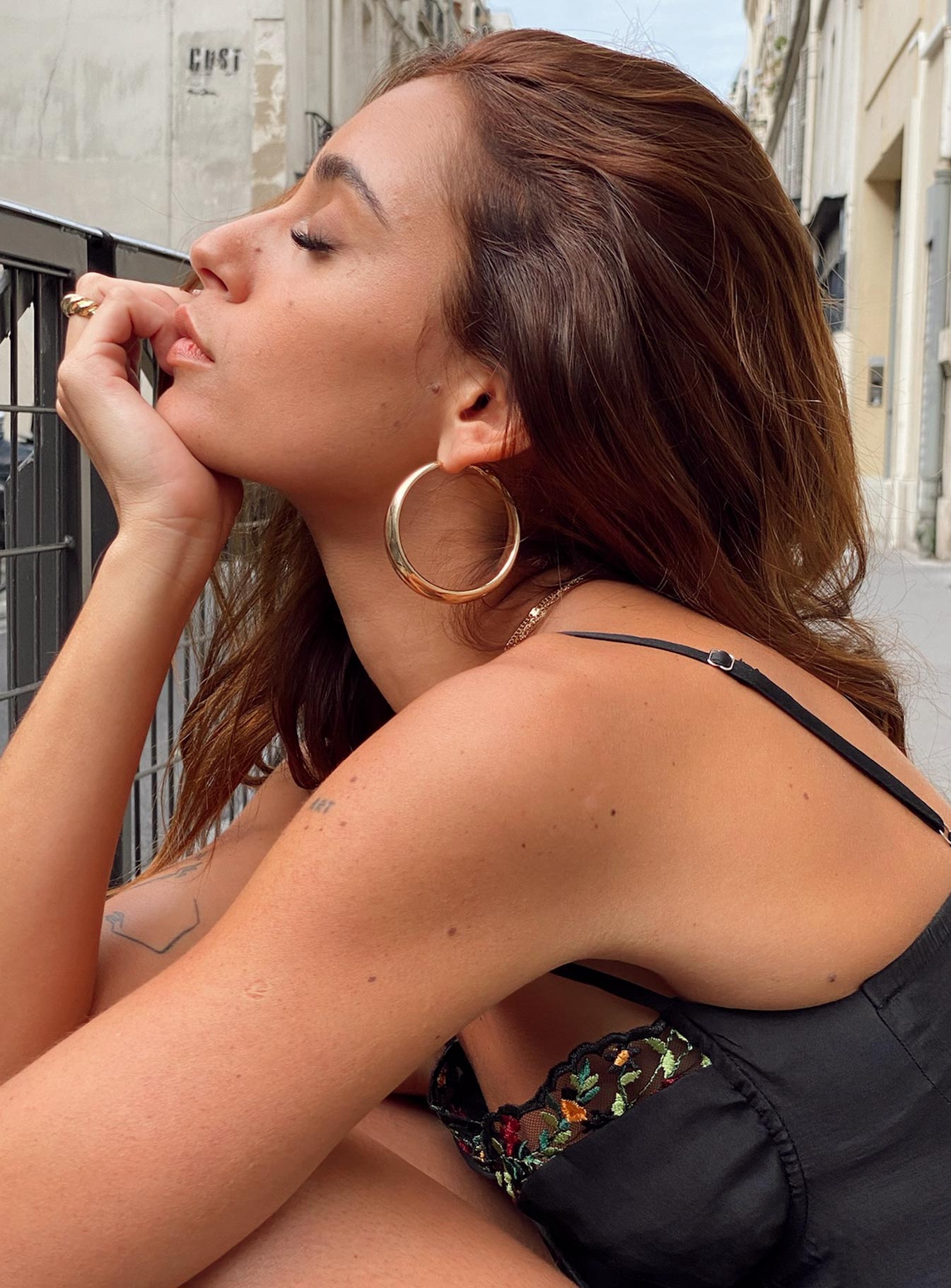 Raskin Hoop Earrings Gold、mySite、solidvoid