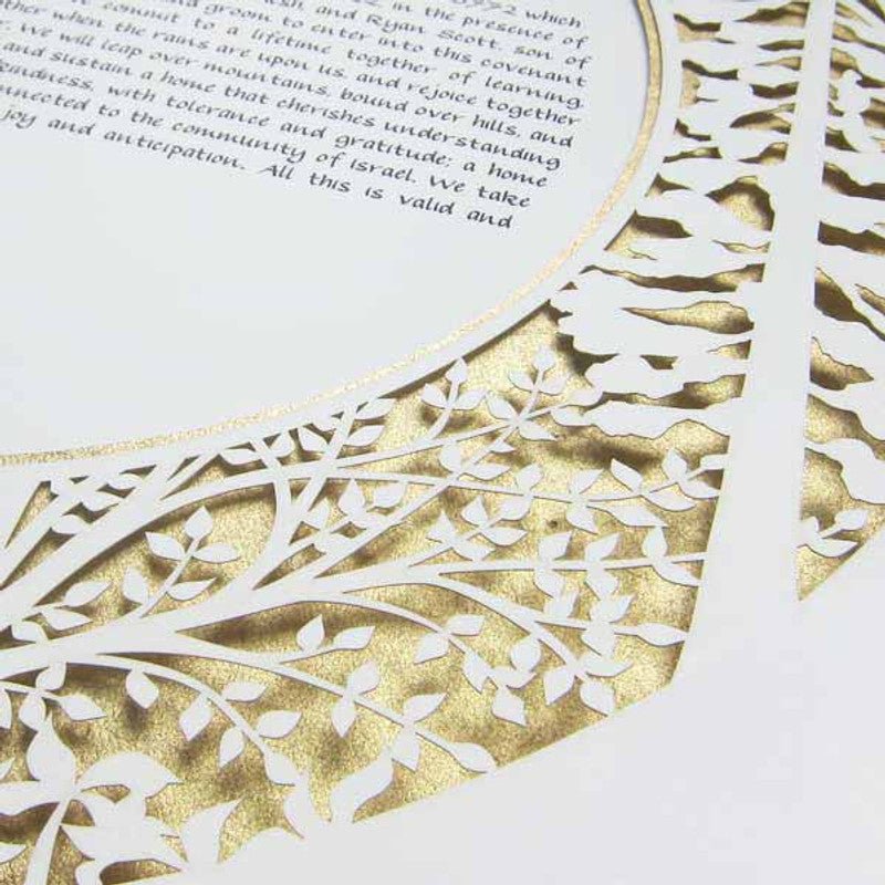  Forest Ketubah in Metallic Gold by Melanie Dankowicz、mySite、elrpsem3k