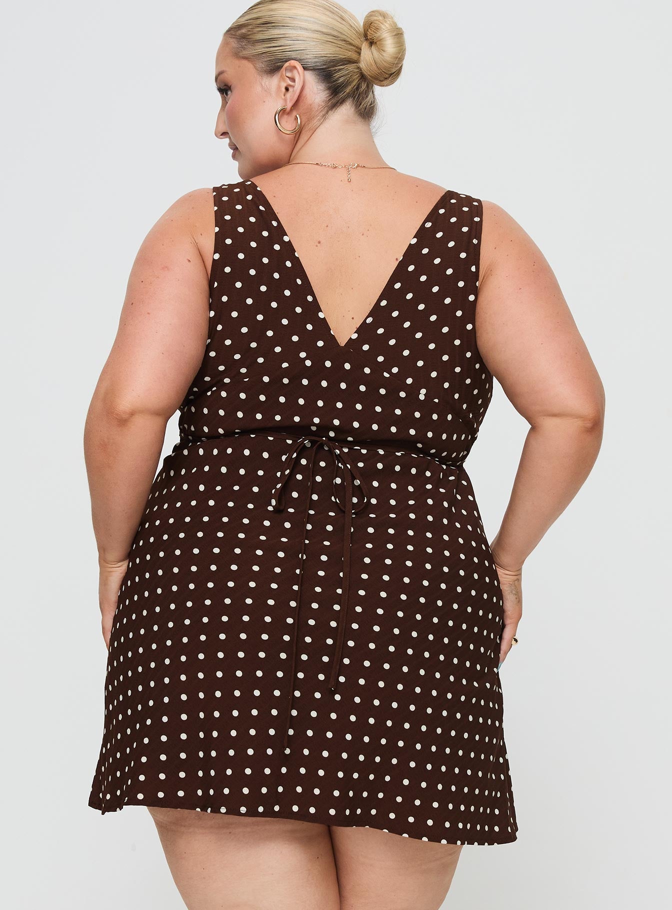 Nellie Mini Dress Brown Polka Dot Curve、mySite、solidvoid