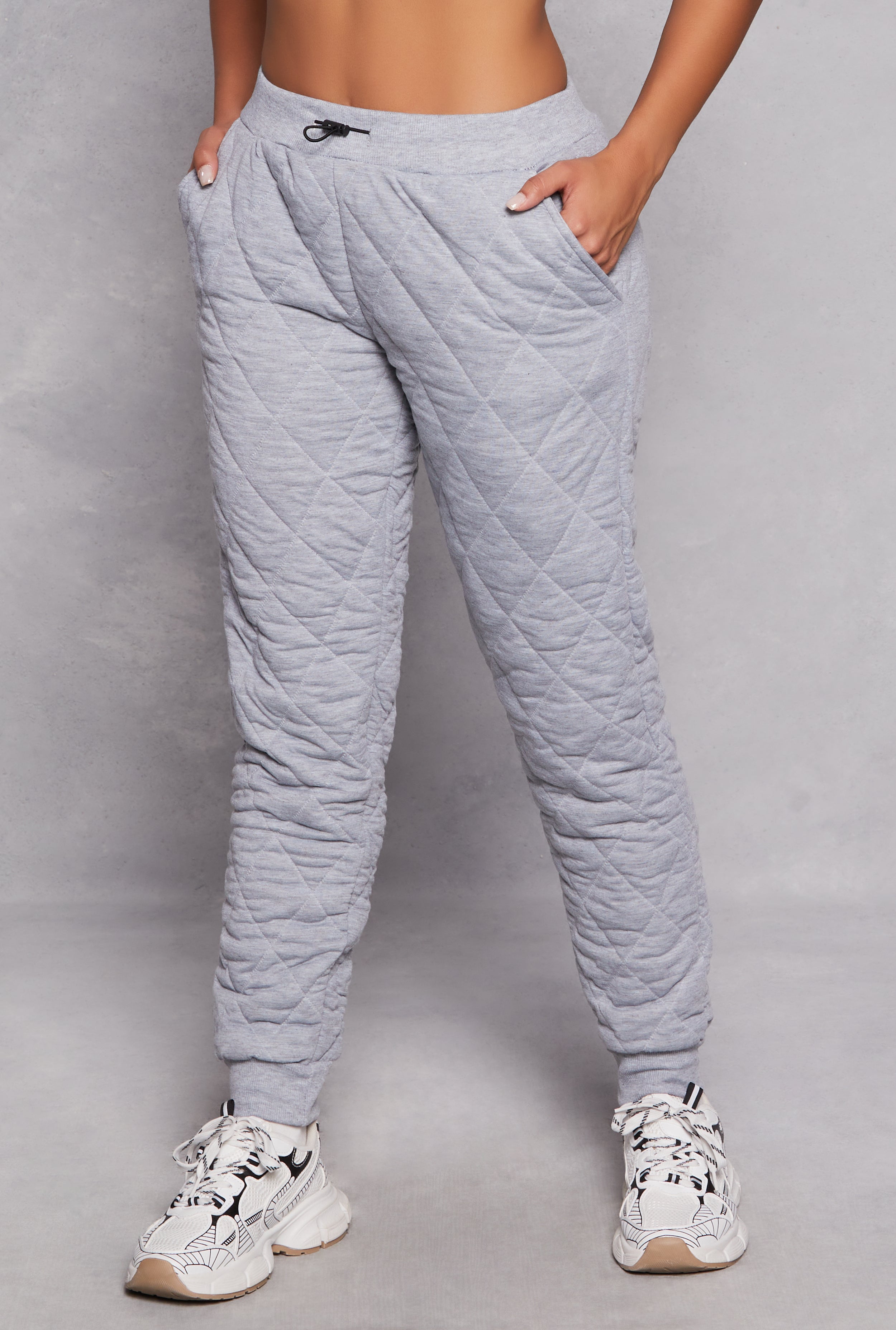 Quilted Toggle Drawstring Joggers、mySite、camillekostekn