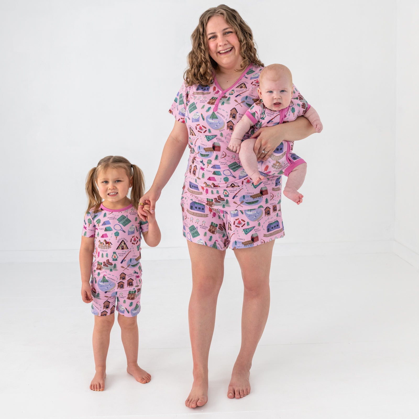  Pink Camp Sleepies Women's Short Sleeve Pajama Top、mySite、layawaytickets