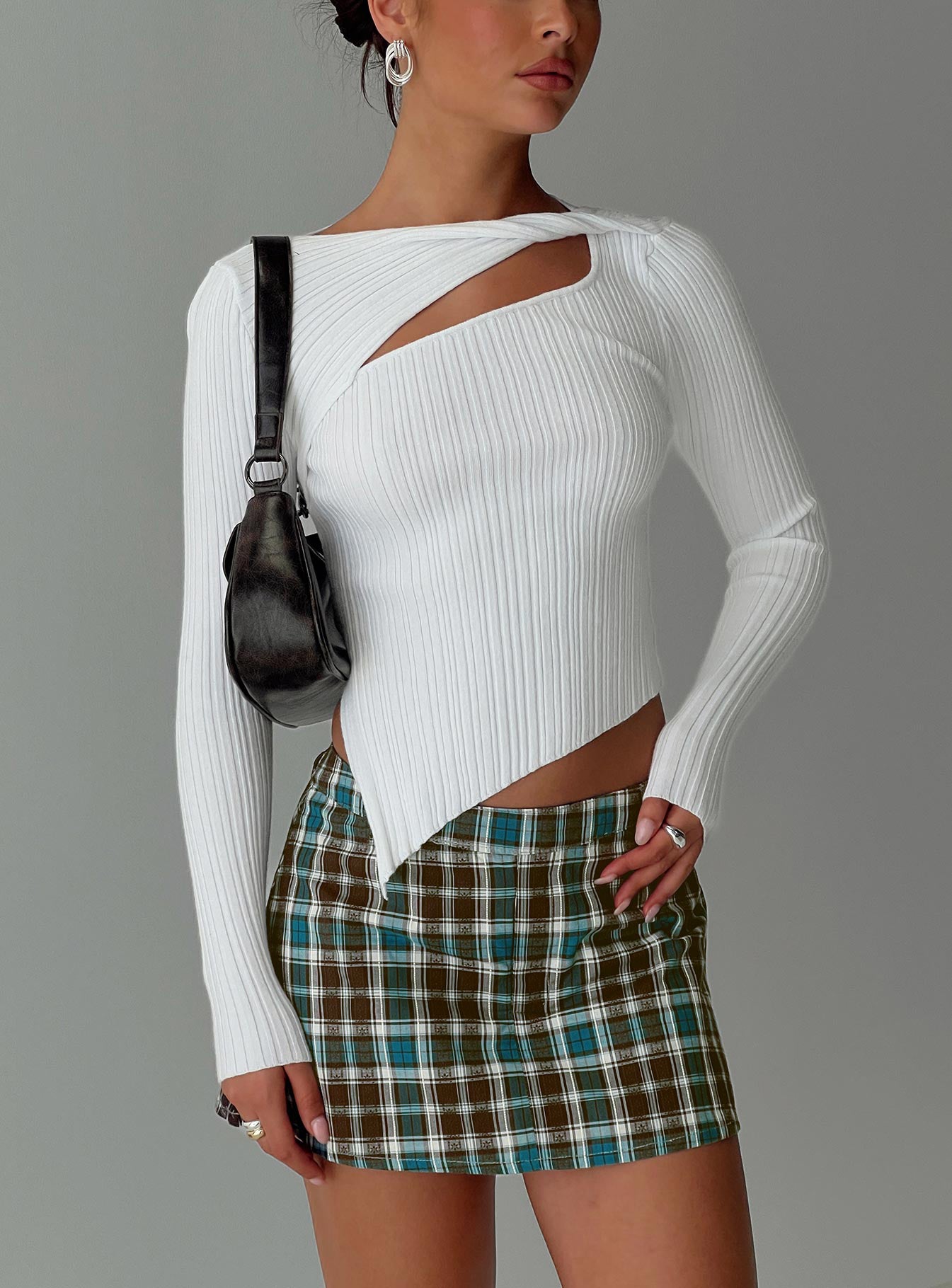 Ellara Long Sleeve Top White、mySite、solidvoid