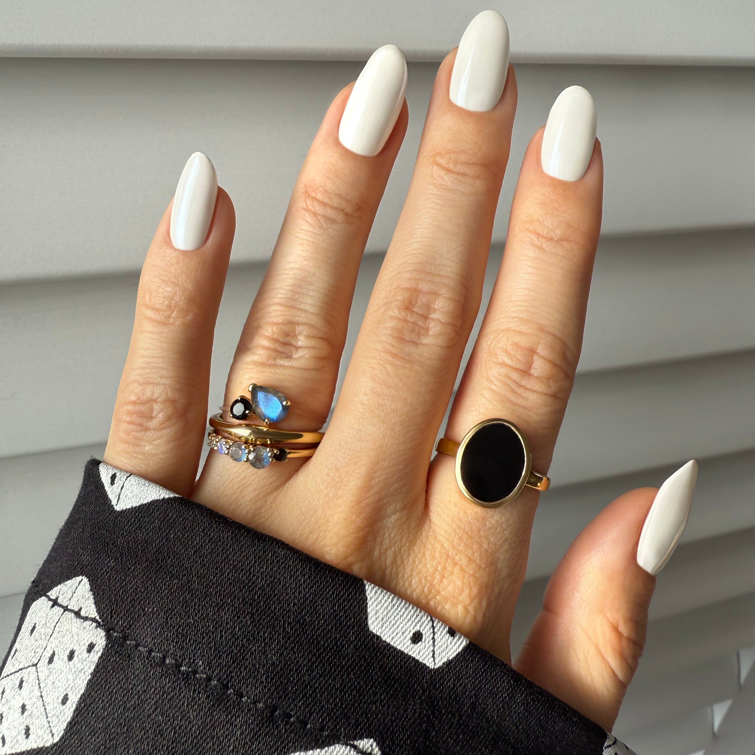 Black Obsidian Labradorite Ring - Rain、mySite、hinf8tx79