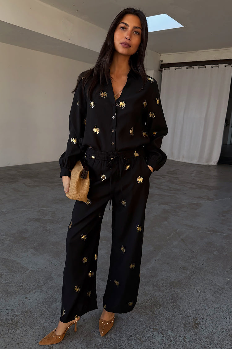 Gold Sun Elissa Trousers Petite、mySite、solidvoid