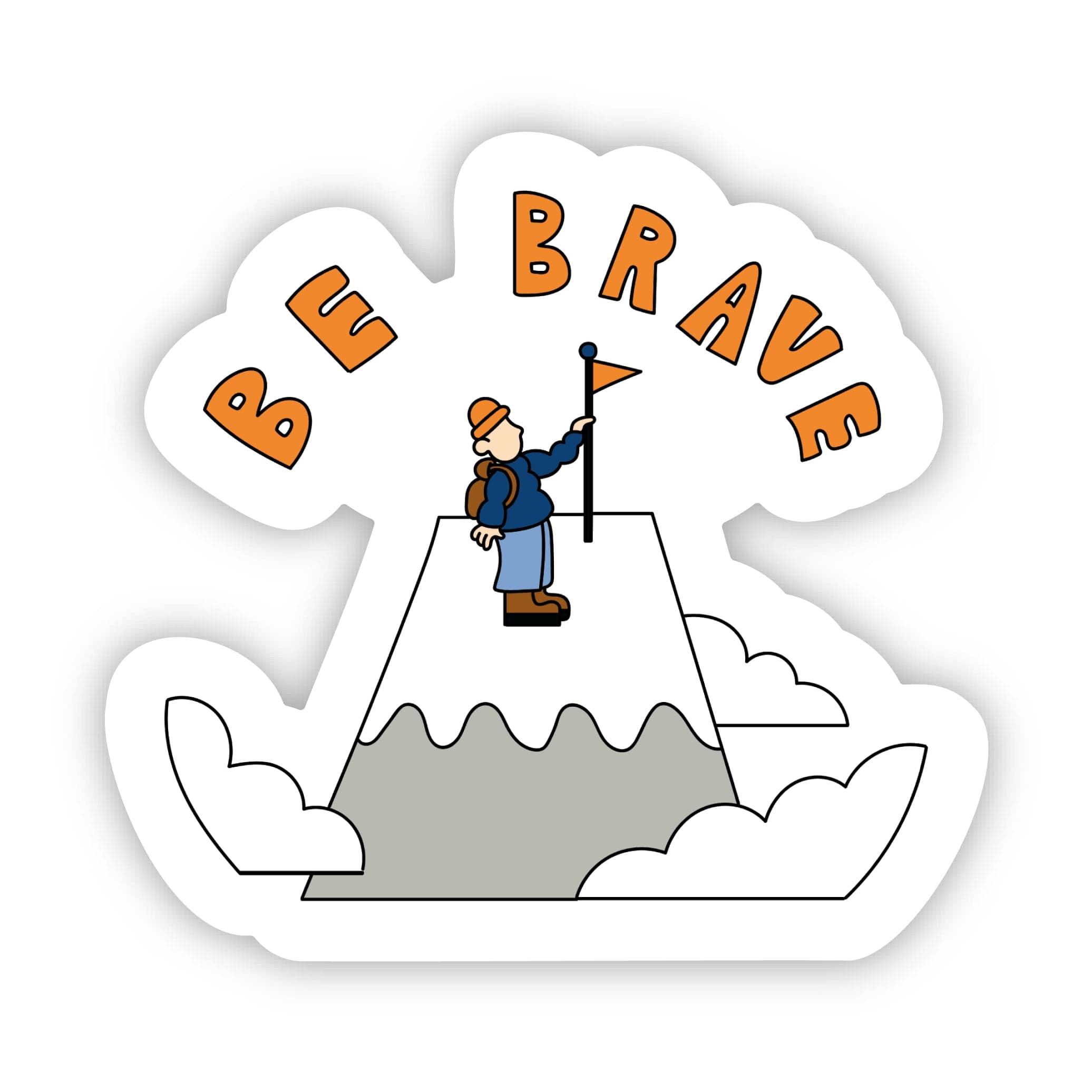  Be Brave Mountain Motivational Sticker、mySite、ghnorth