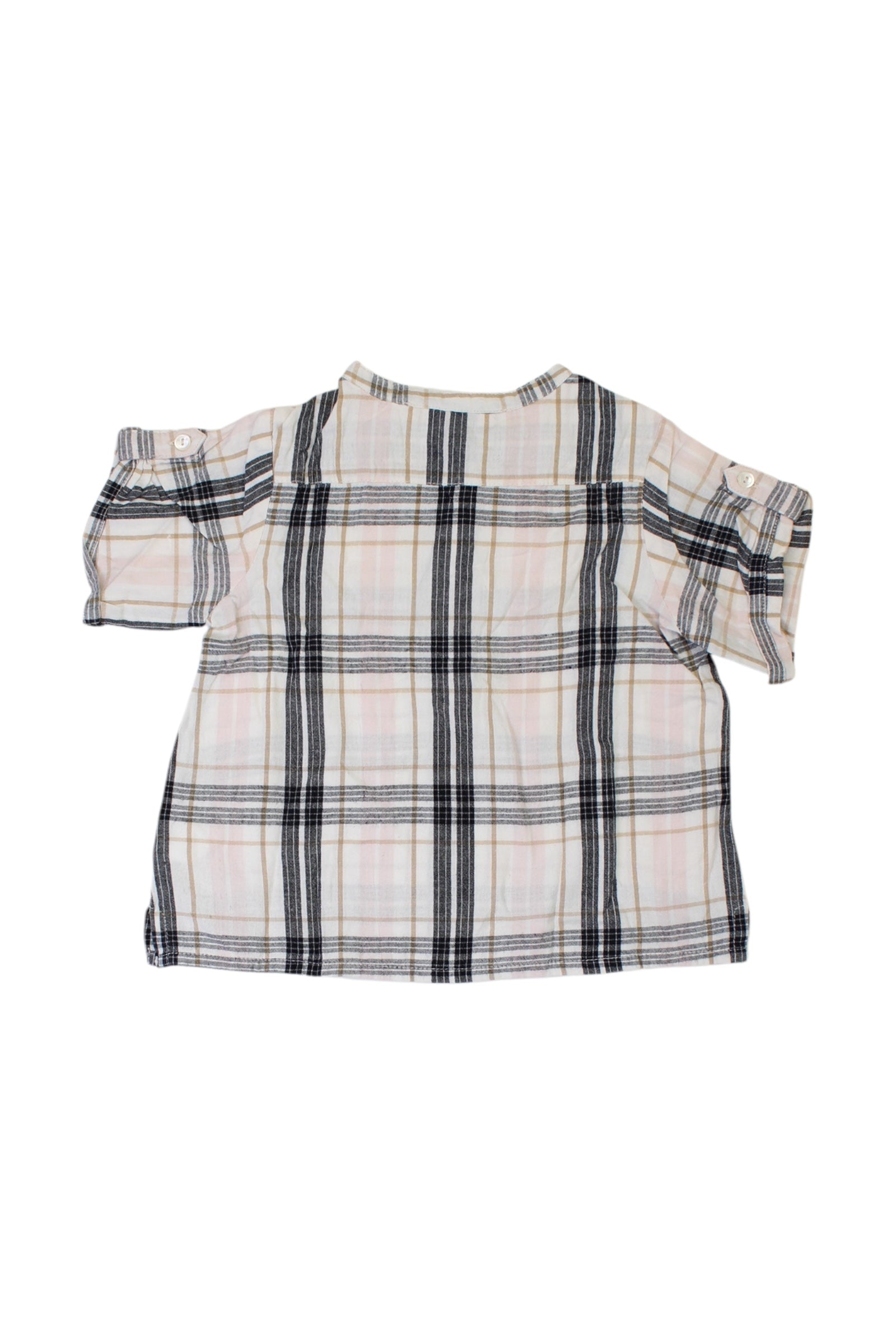 Bonpoint Checkered Short Sleeve Shirt 12-18M、mySite、g9winljtr