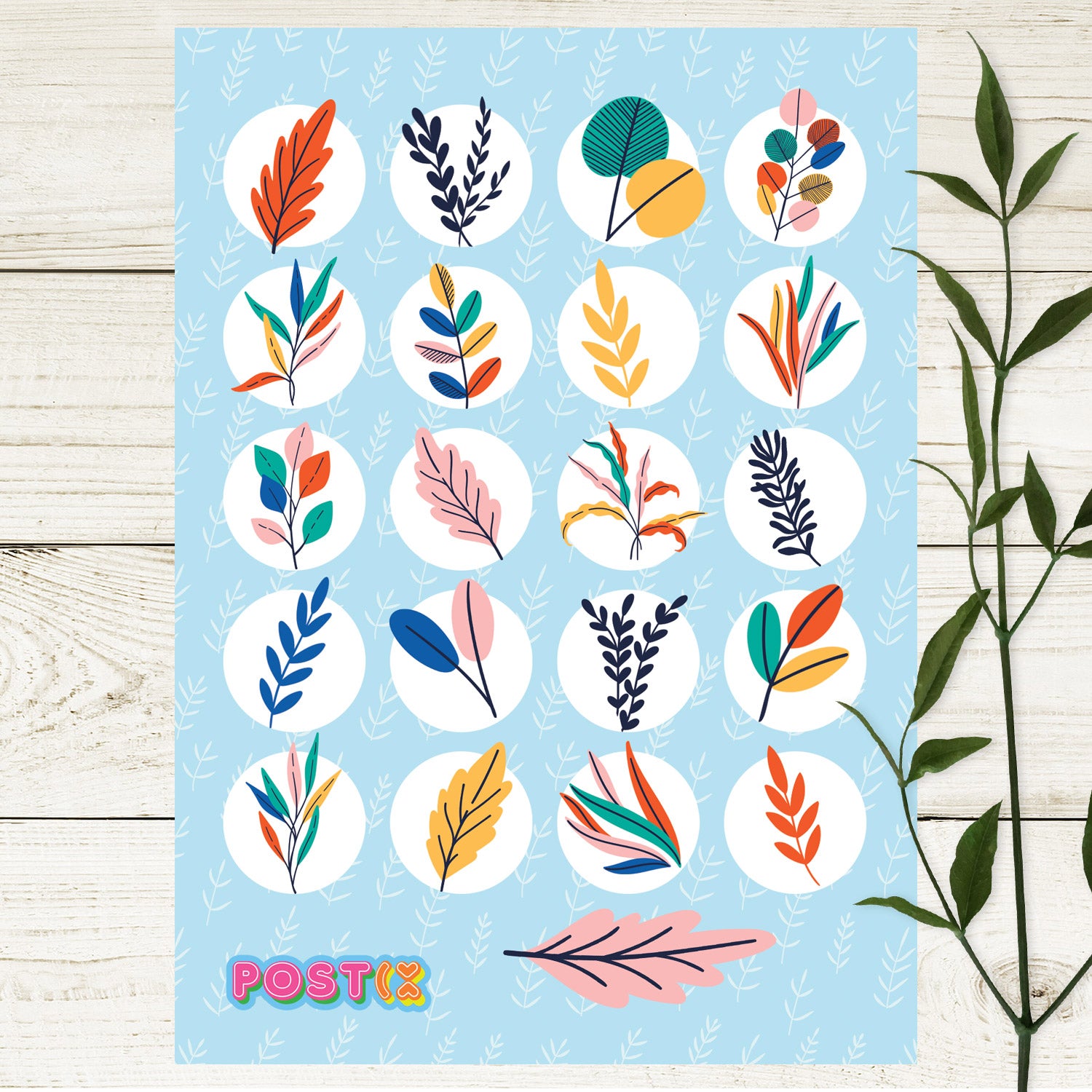  Eucalyptus Leaves Sticker Sheet、mySite、ghnorth