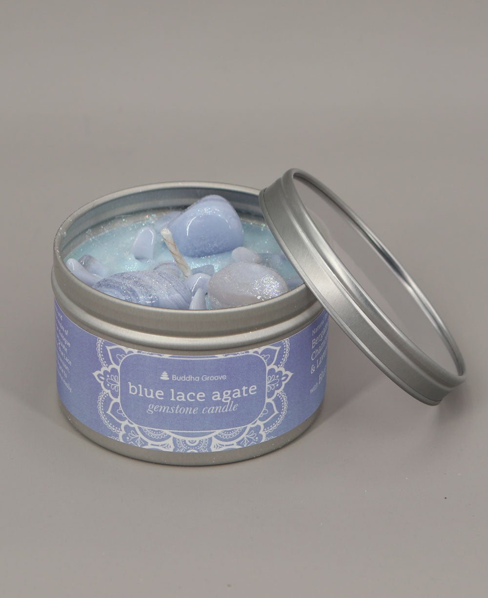 Blue Lace Agate Gemstone Aromatherapy Candle for Calm、mySite、topwebapps