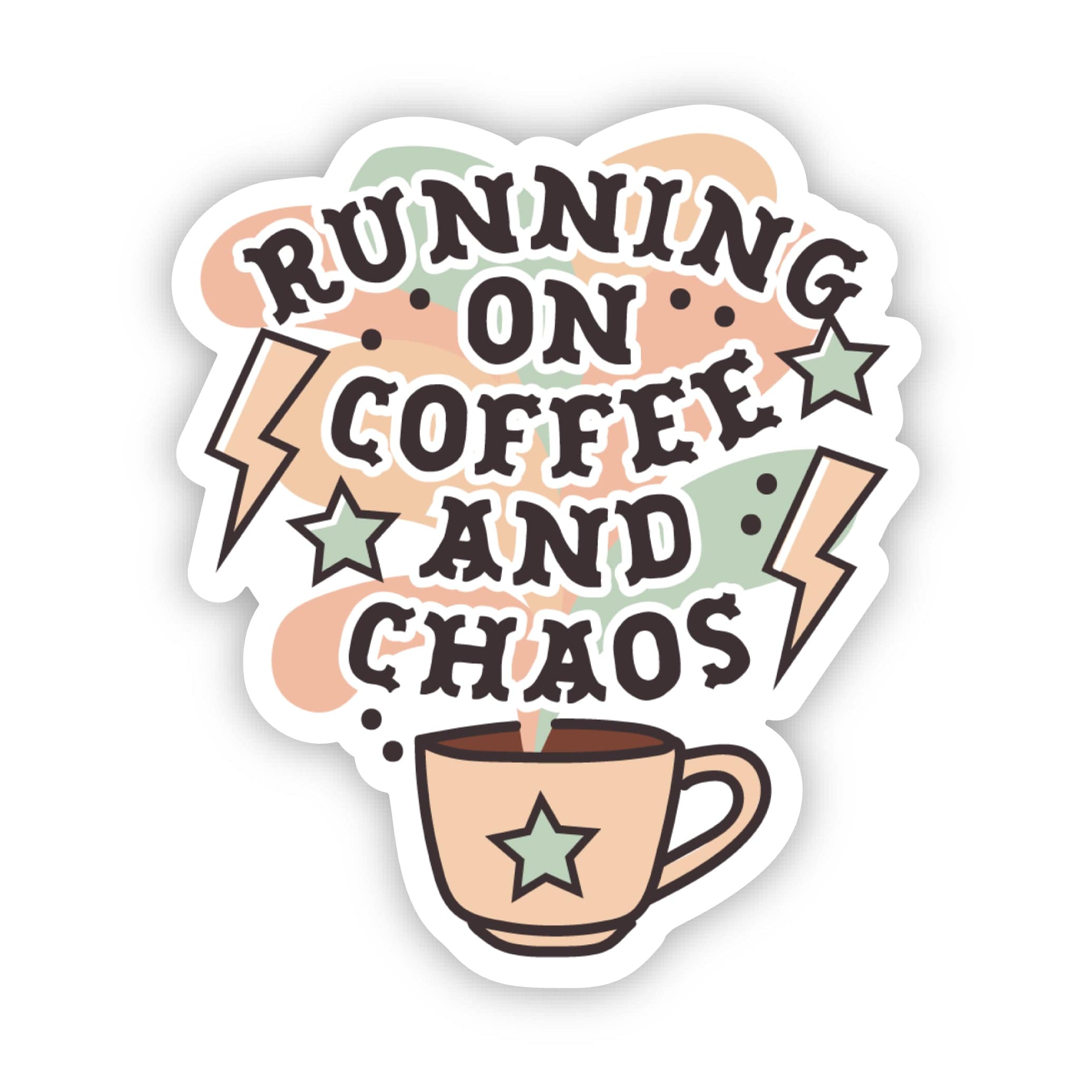  Running On Coffee And Chaos Snarky Sticker、mySite、elrpsem3k