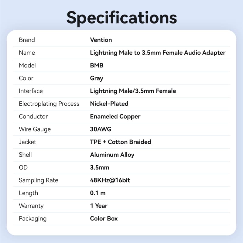 Vention Cotton Braided Lightning Male to 3.5MM Earphone Jack Adapter Aluminum Alloy Type、mySite、fannypackpong