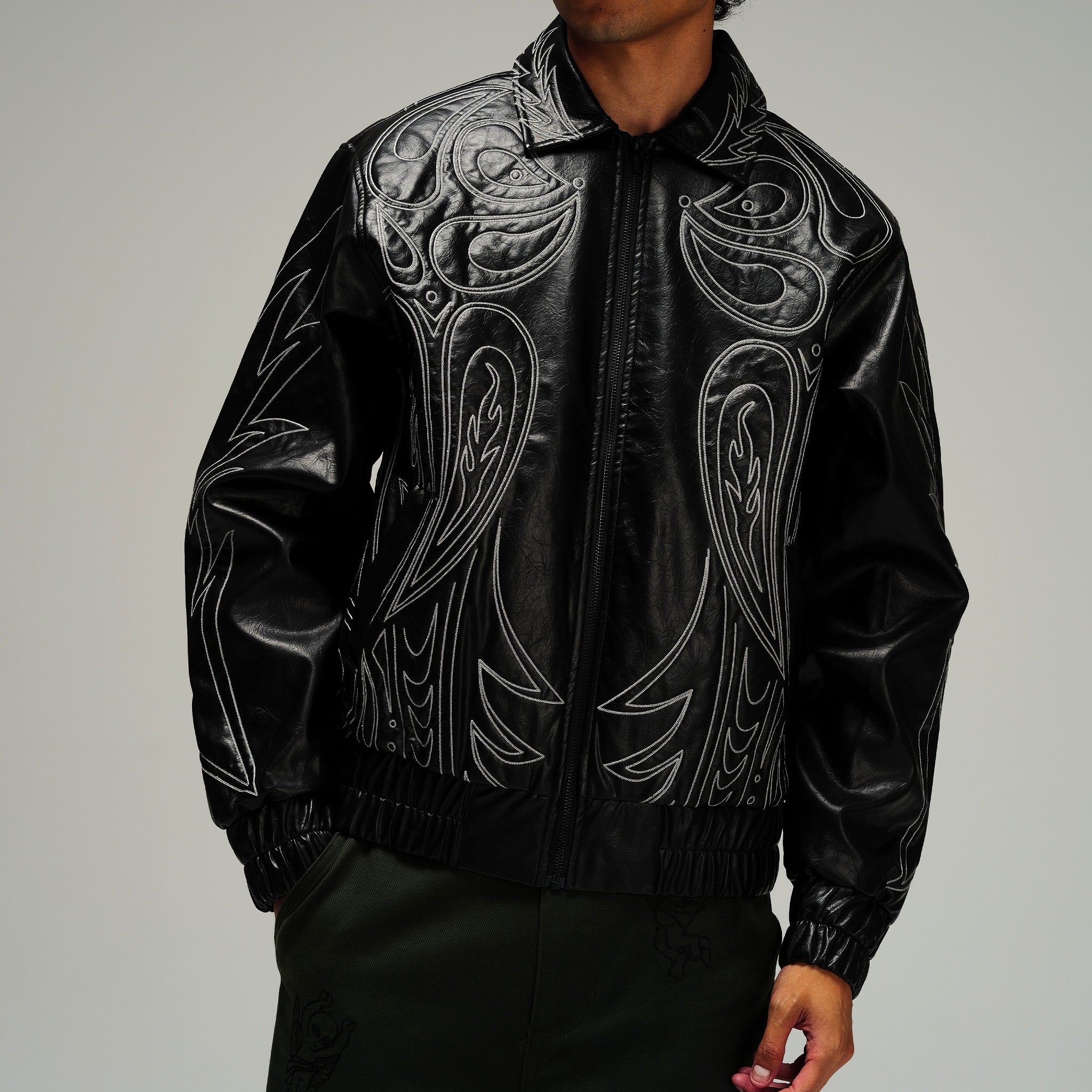  Howdy Leather Puffer Jacket (Black)、mySite、merchandisen