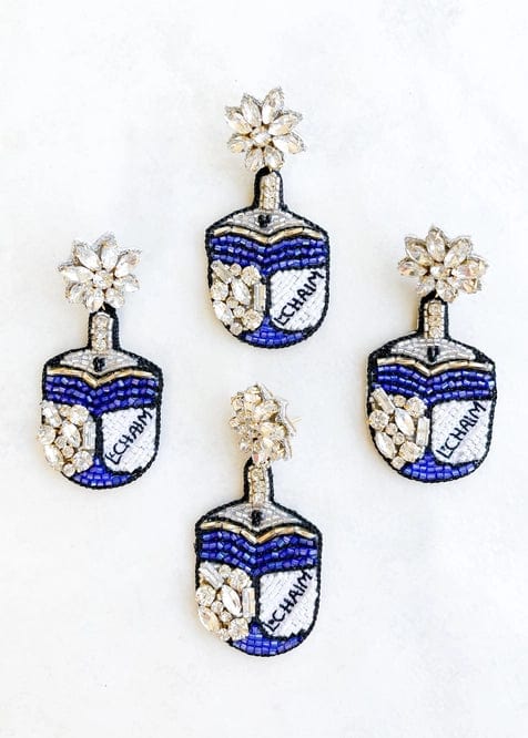 Sparkly L'chaim Dreidel Earrings、mySite、topwebapps