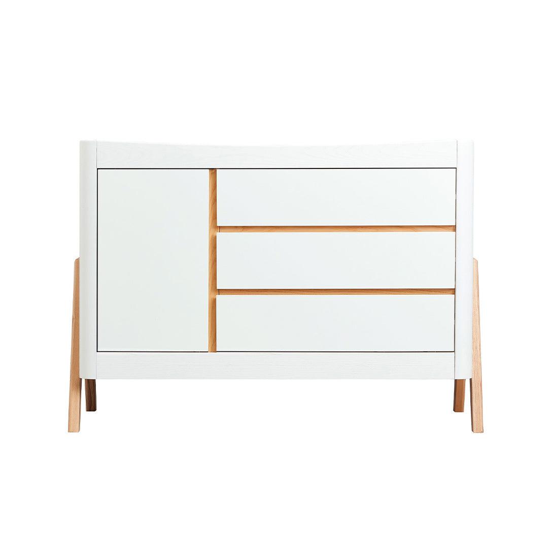  Gaia Baby Hera Cot Bed + Dresser Two Piece Bundle - Scandi-White + Natural、mySite、merchandisen
