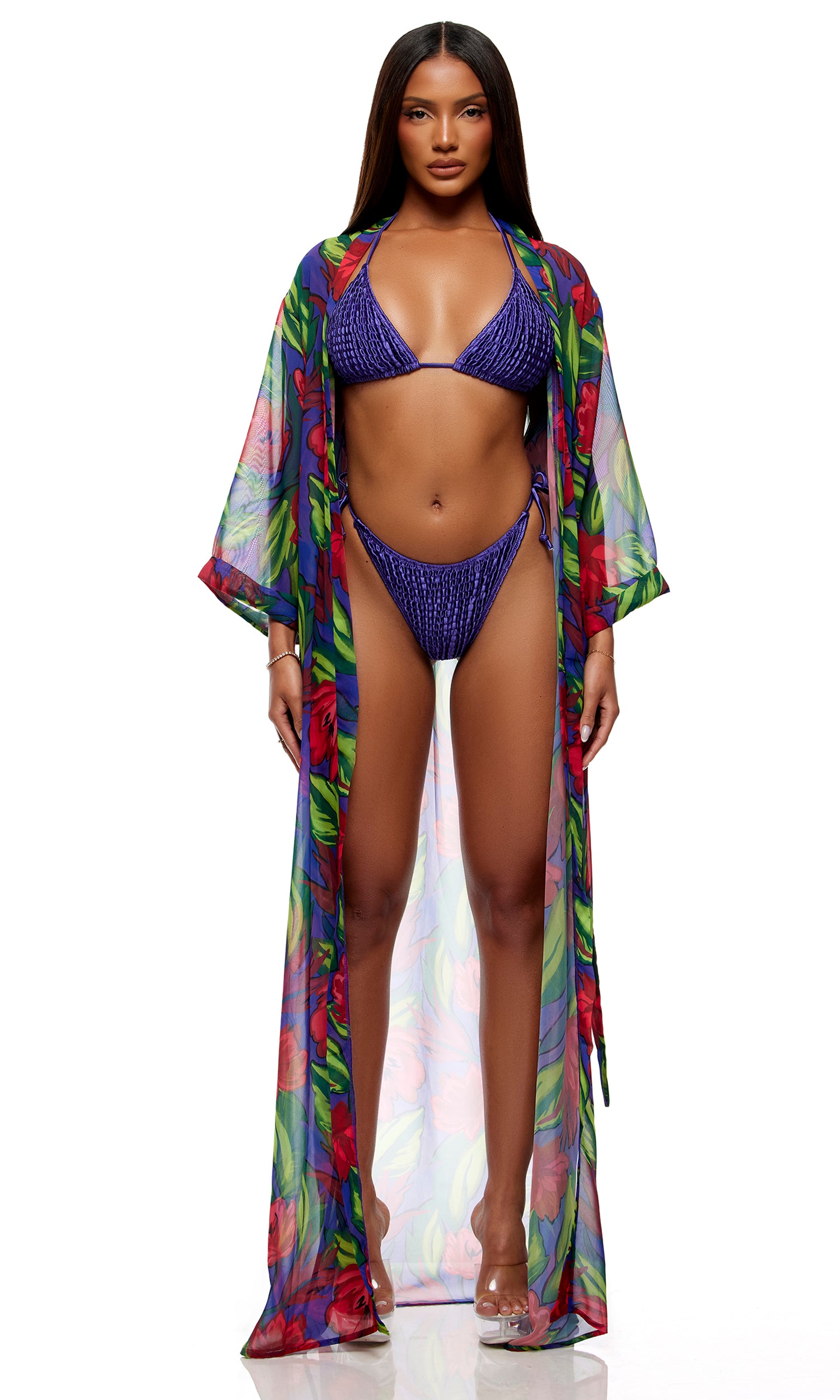 Termoli Mesh Pool Kimono - Painted Flora、mySite、bengalsvssteelers