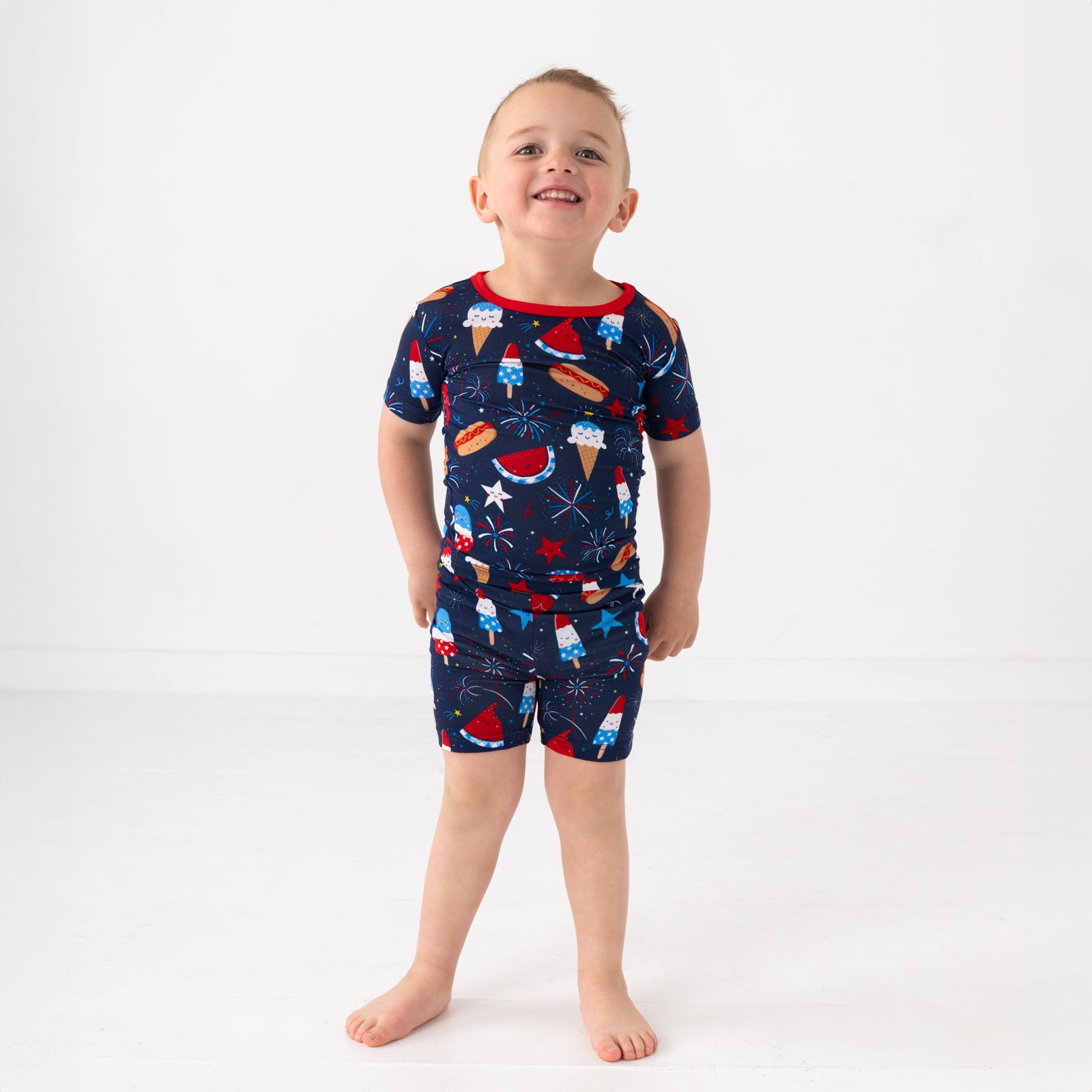  Snacks & Sparkles Two-Piece Short Sleeve & Shorts Pajama Set、mySite、layawaytickets