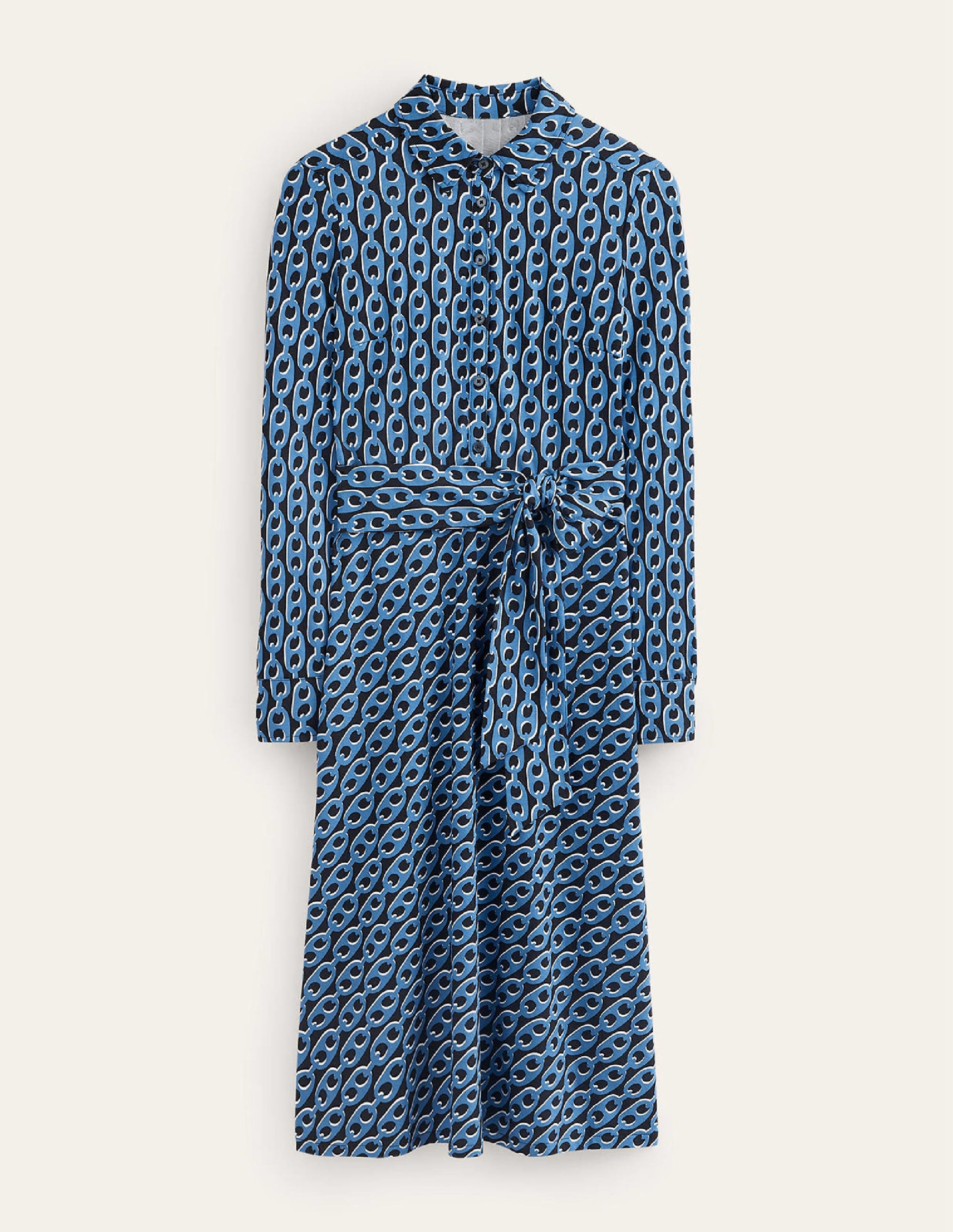  Laura Jersey Midi Shirt Dress-Azure, Geo Chain、mySite、ashleygrahame