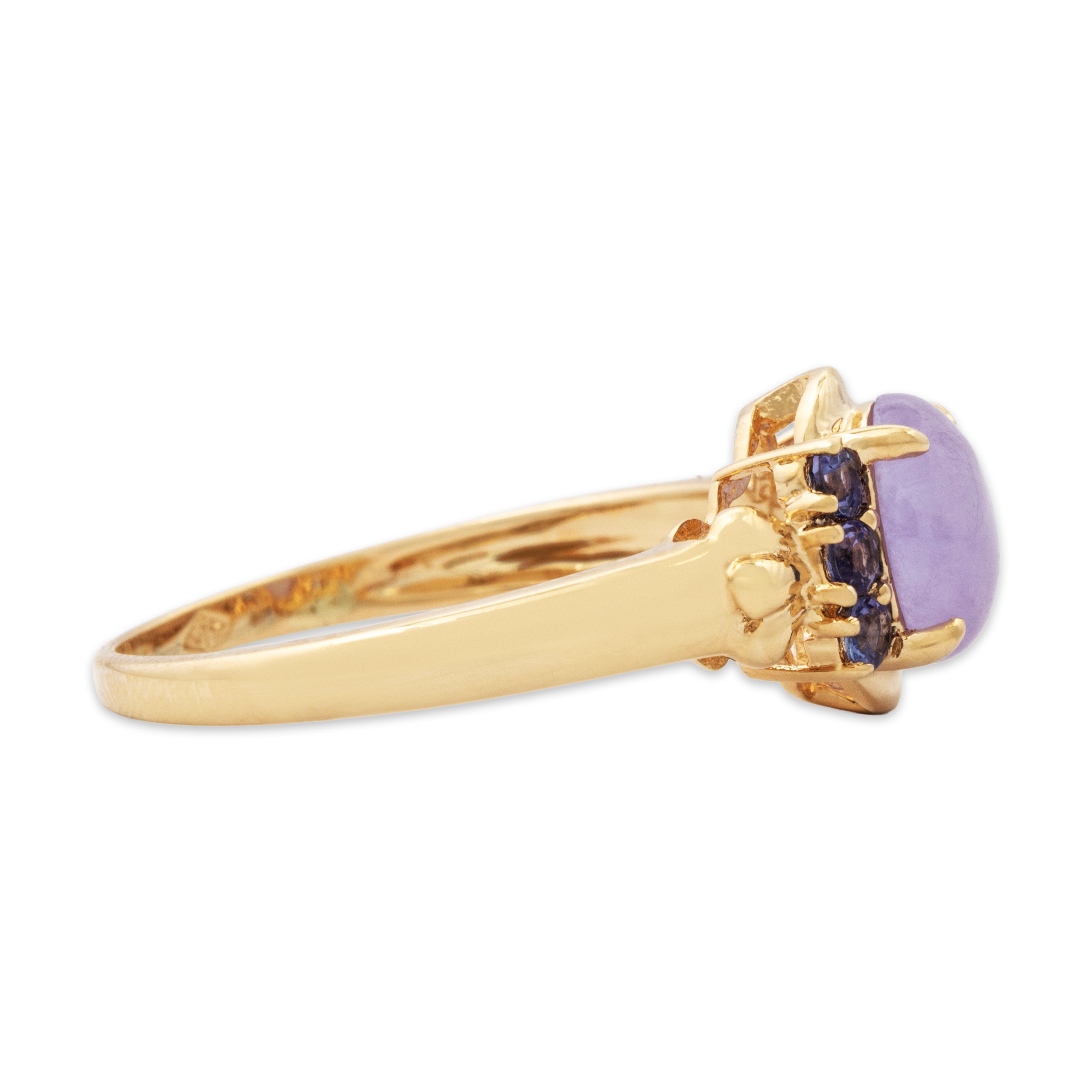 Vintage 14k Yellow Gold Lavender Jade Tanzanite Half-Halo Ring 9.25、mySite、hinf8tx79