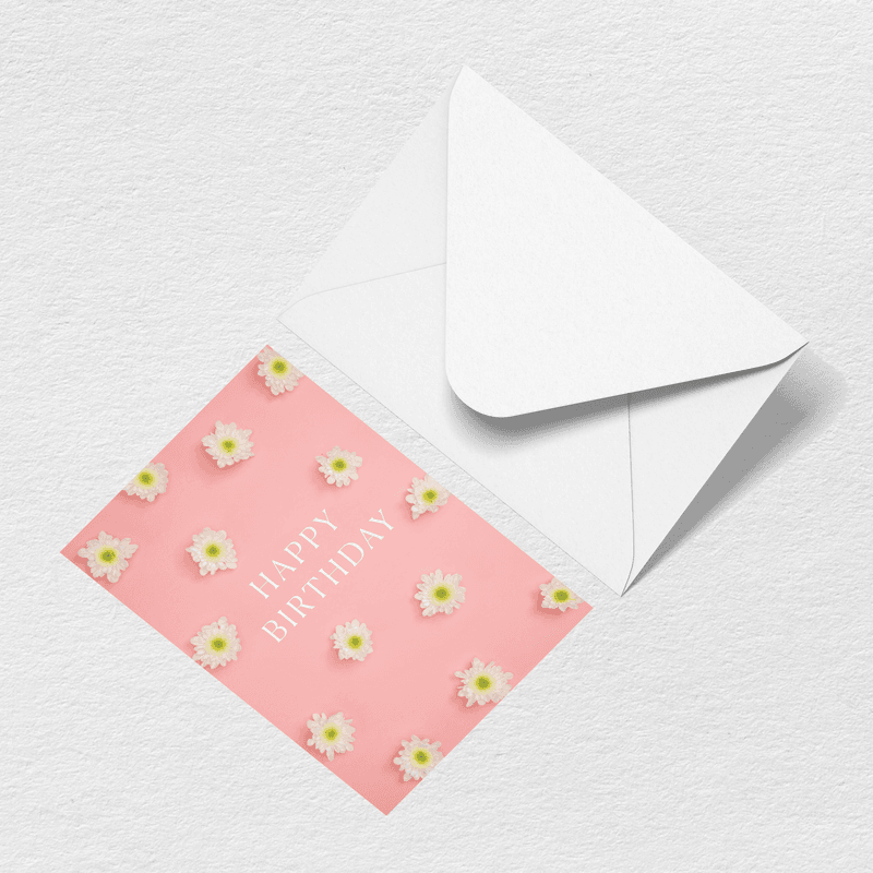 Happy Birthday Flowers Greeting Card、mySite、solidvoid