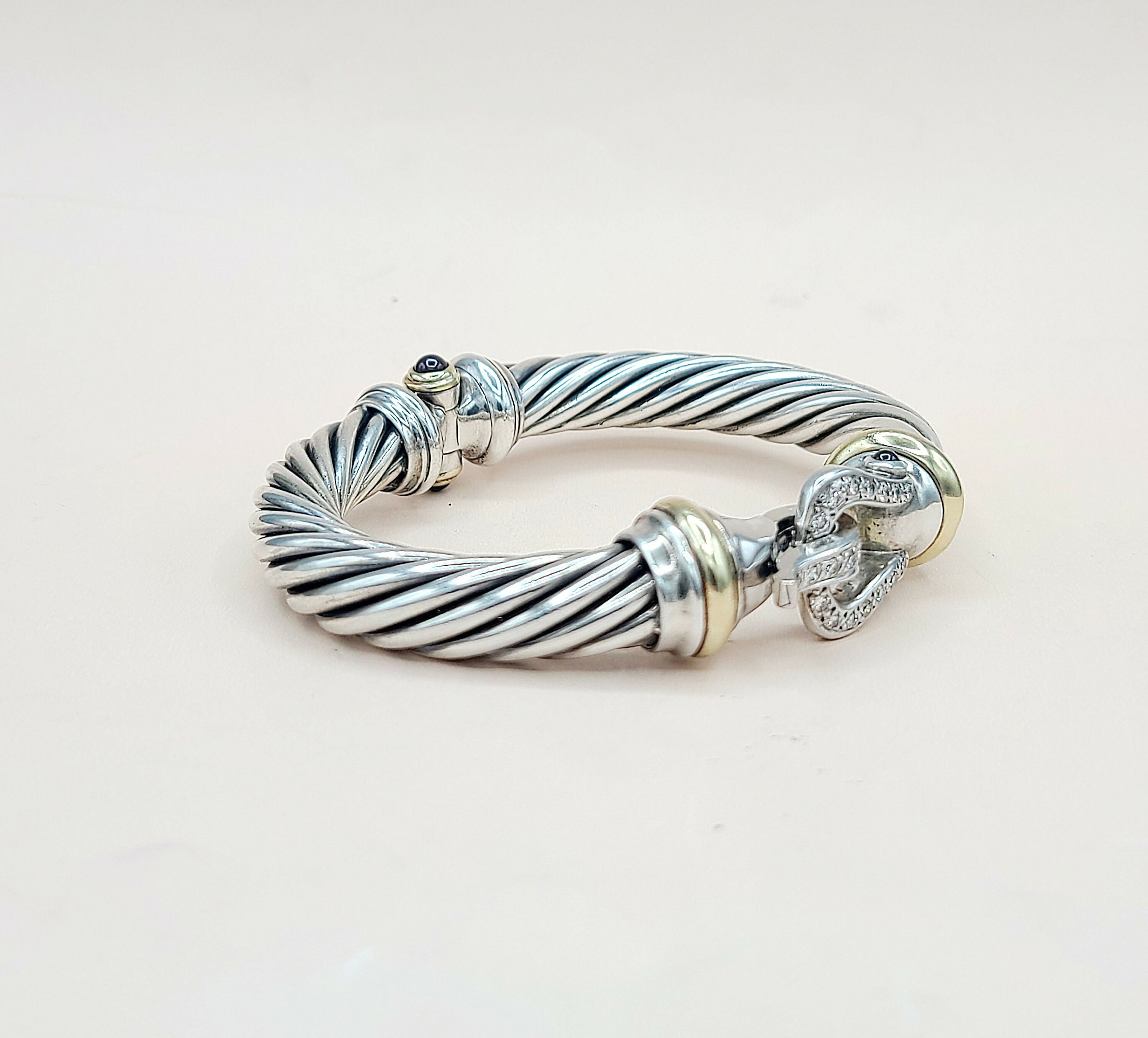 David Yurman 10mm Cable Buckle Bracelet Garnet & Diamonds、mySite、hinf8tx79