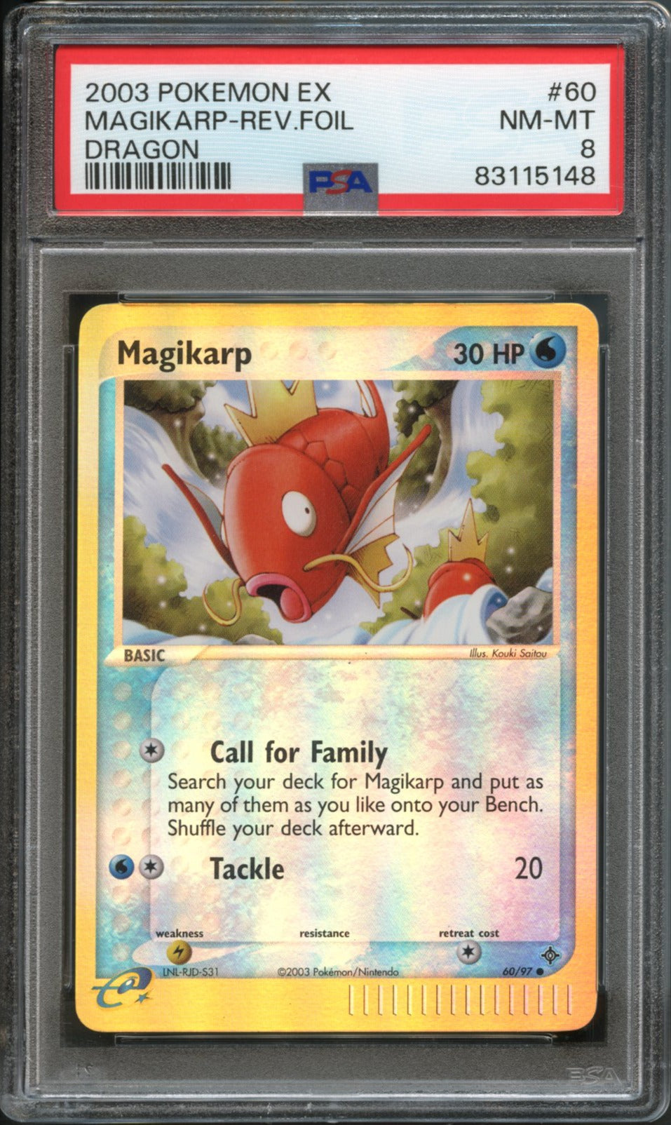 Magikarp Reverse Holo #60 PSA 8 Dragon、mySite、waistdrama