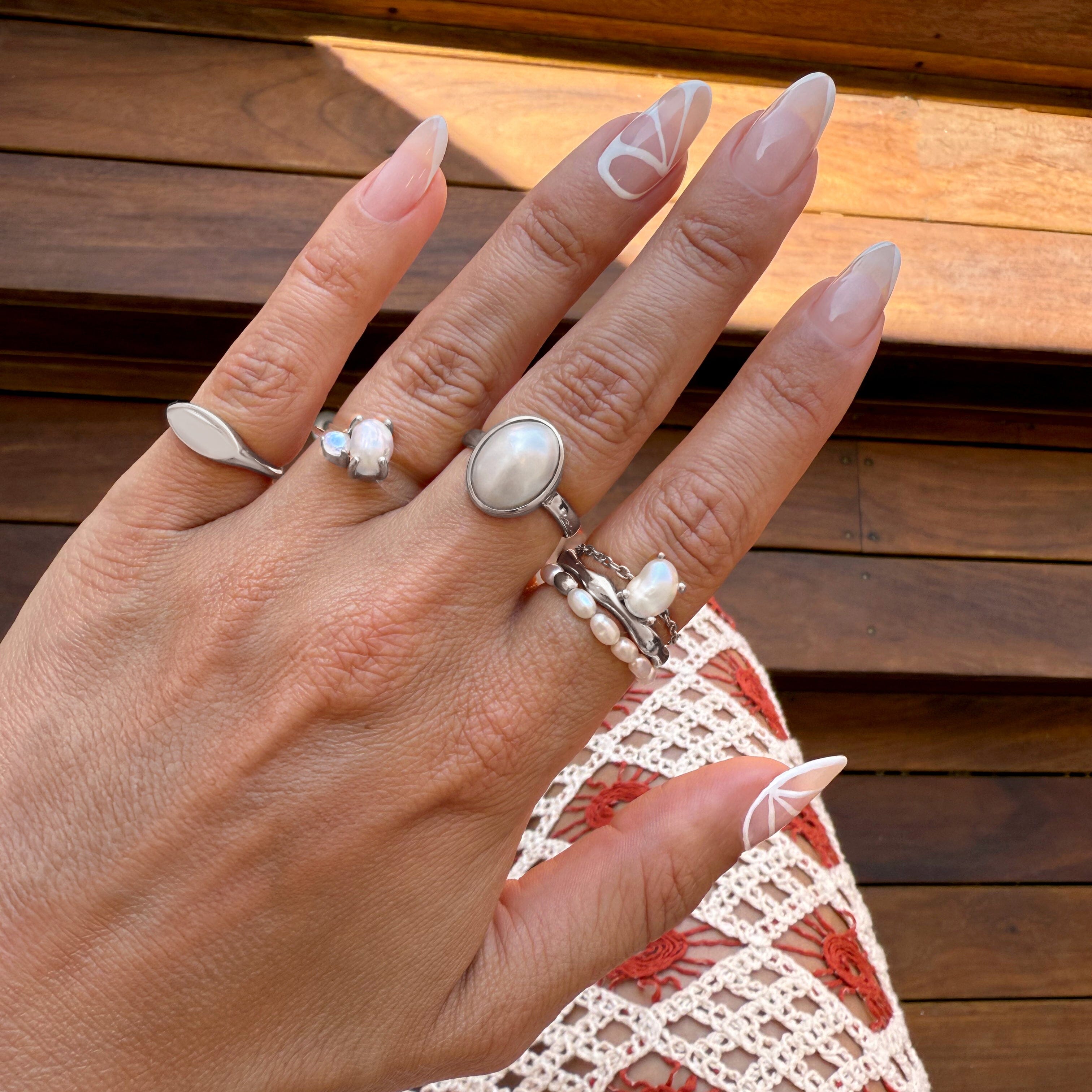 Pearl Adjustable Chain Ring - Wisdom、mySite、hinf8tx79