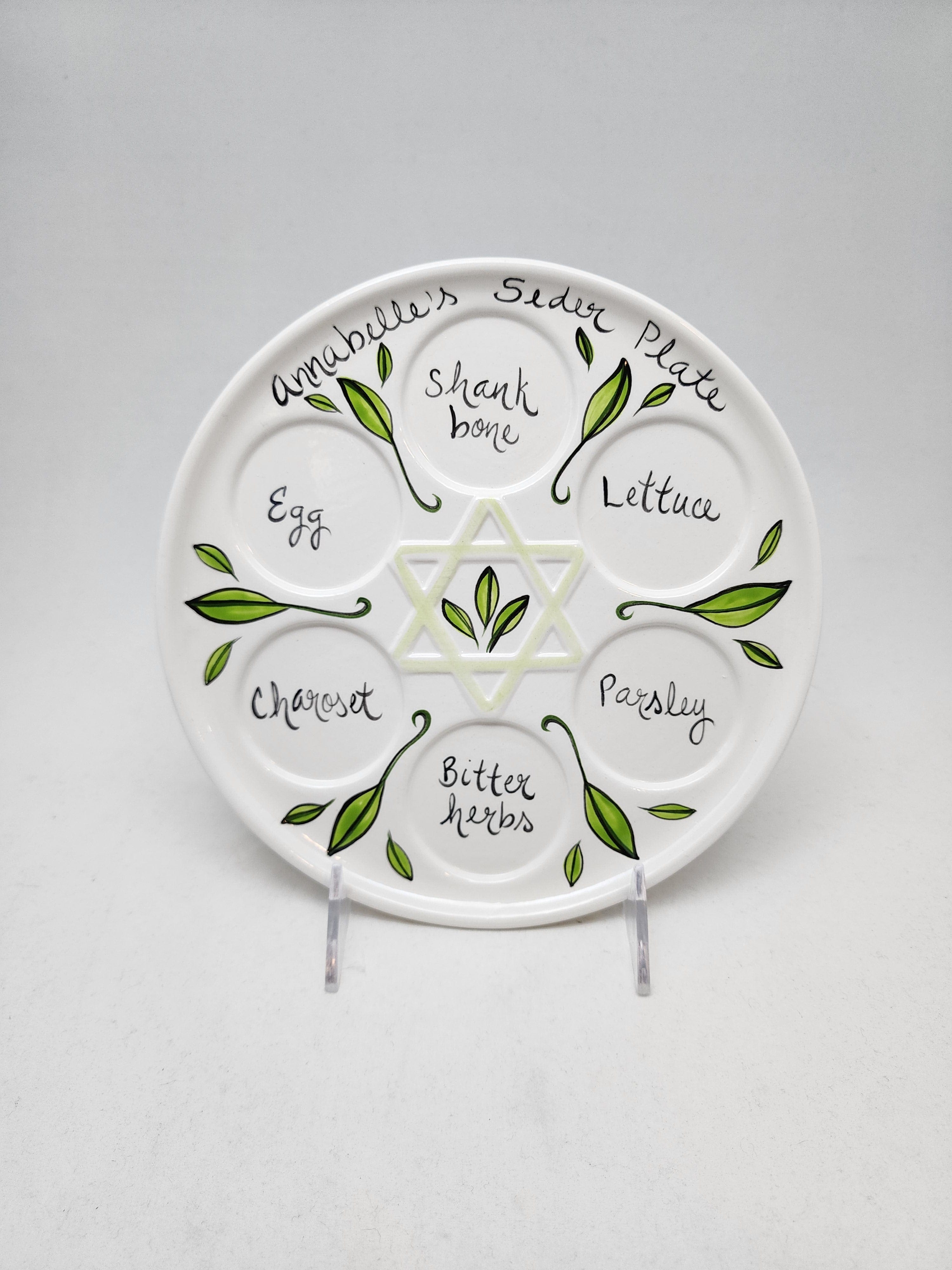Handmade Personalized Seder Plate With First Name、mySite、topwebapps