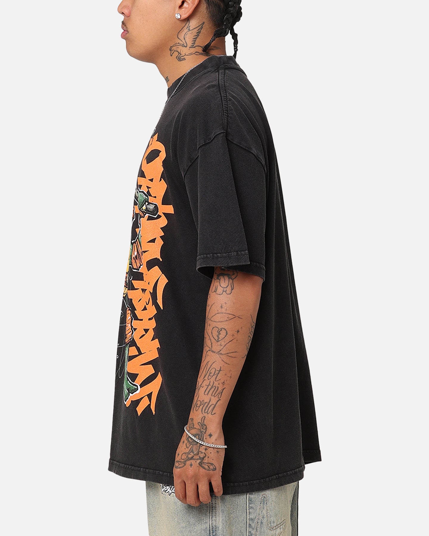 Goat Crew X Teenage Mutant Ninja Turtles Michelangelo X Sofles Vintage T-Shirt Black Acidwash、mySite、zt4zffjzw