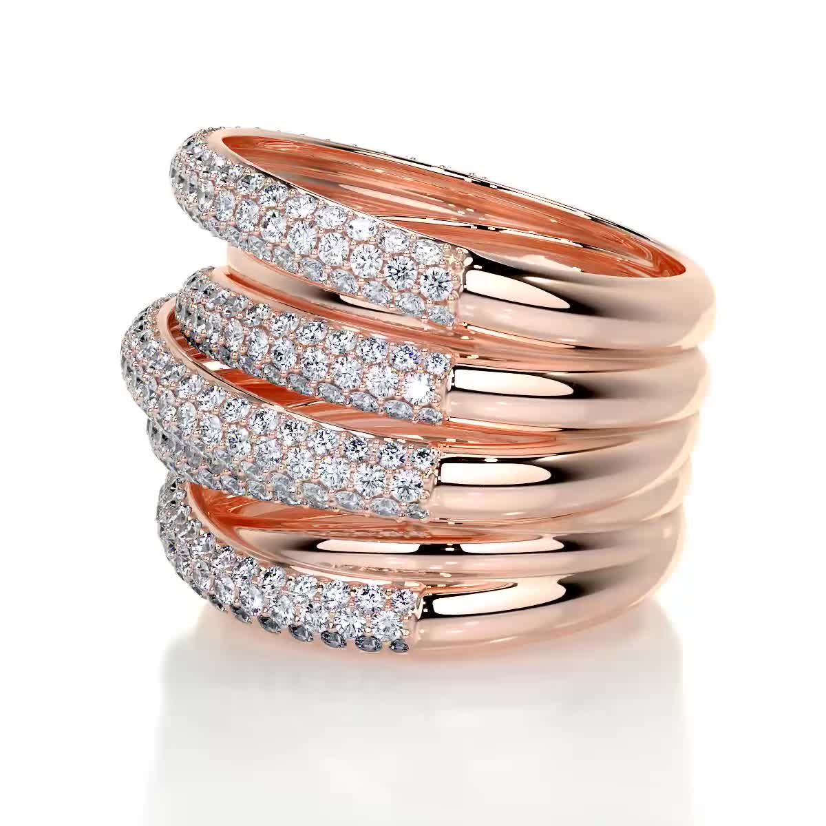 Aurora Diamond Wedding Ring (3 Carat) -14K Rose Gold、mySite、hinf8tx79