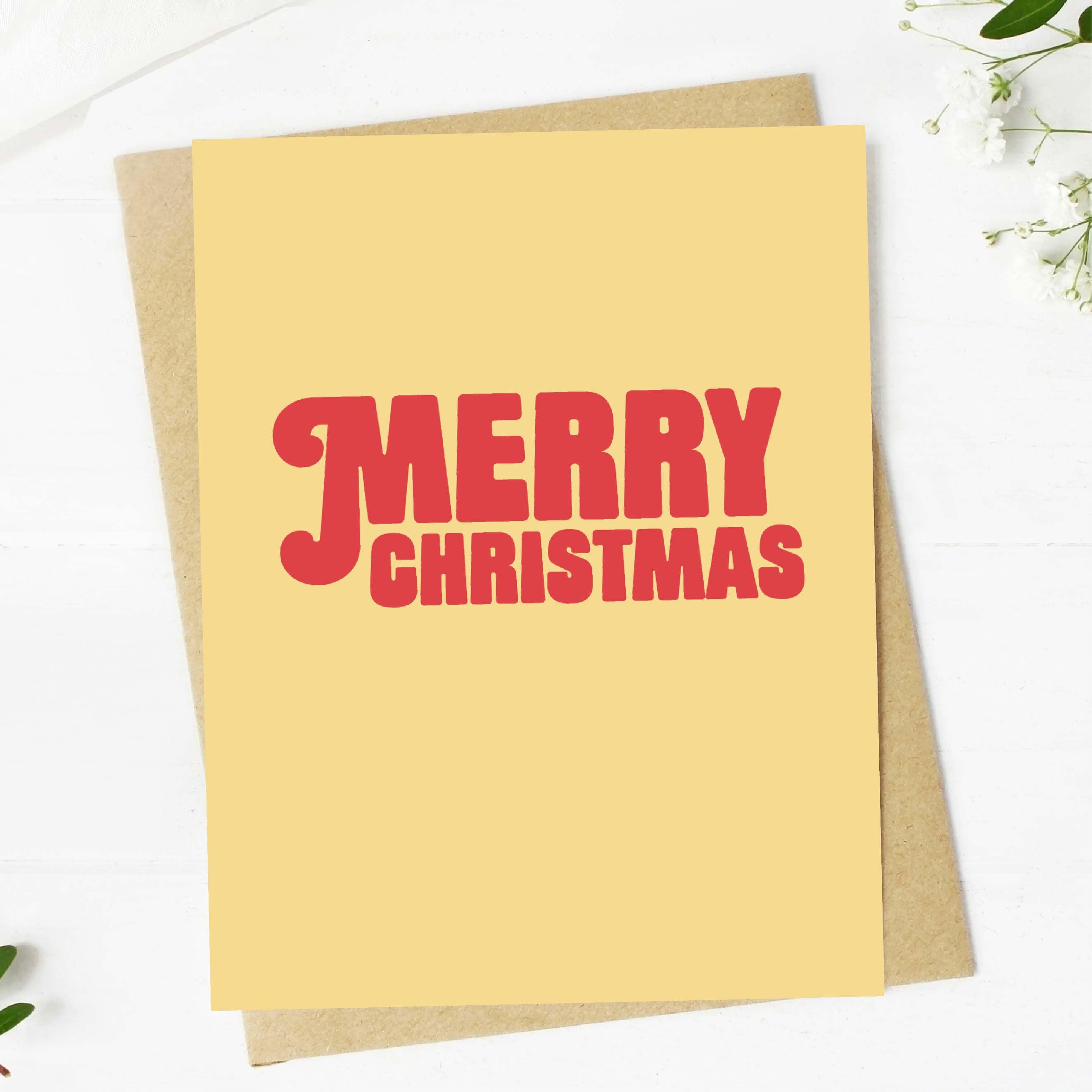  Merry Christmas Yellow & Red Card、mySite、ghnorth