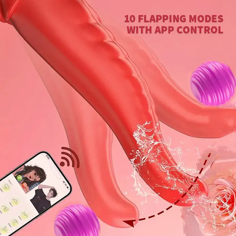 App-Controlled Tongue Vibrator Rose Toy