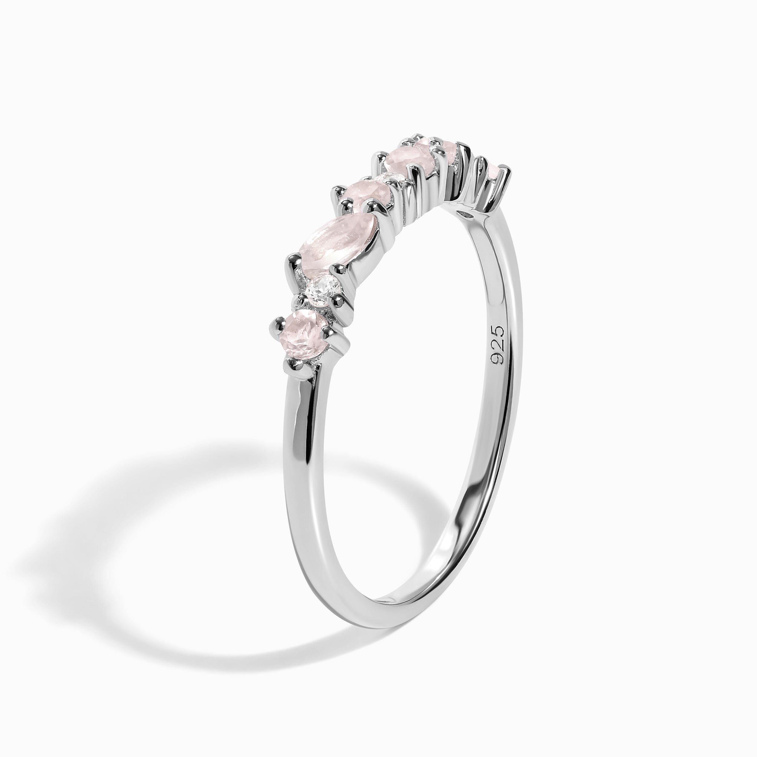 Rose Quartz White Zircon Ring - Grace、mySite、hinf8tx79