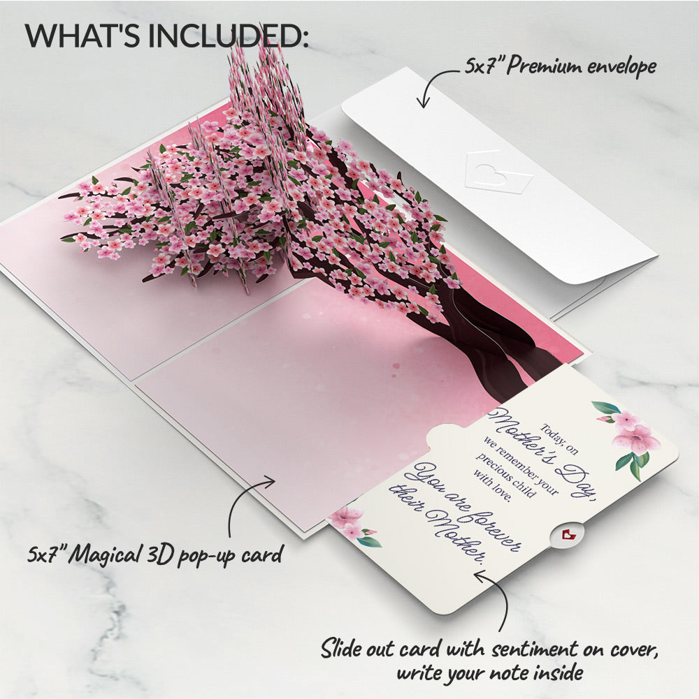 Cherry Blossom Branches in Bloom Mother's Day Pop-Up Card and You Are Forever Their Mom Sentiment Set、mySite、solidvoid