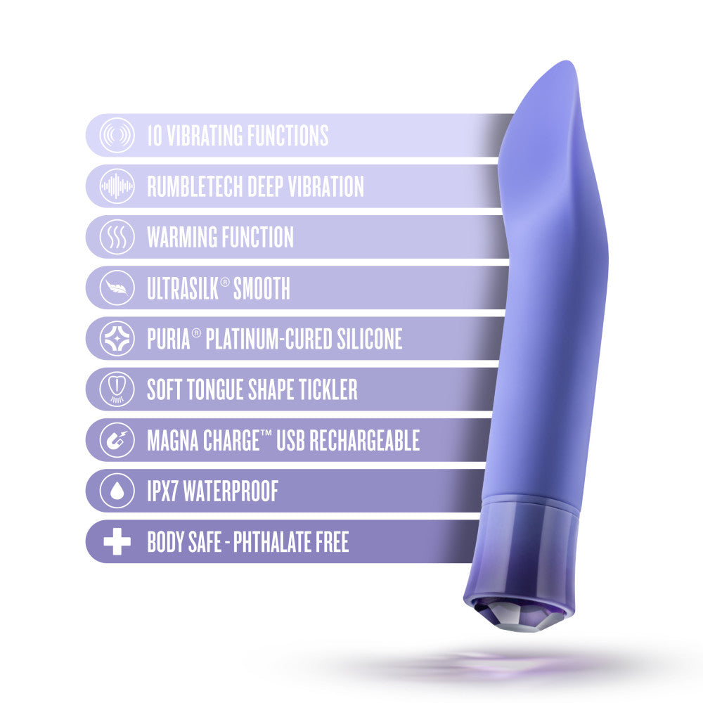 Oh My Gem By Blush® | Enrapture: 6.5 Inch Warming Clitoral Vibrator in Tanzanite with Powerful RumboTech™ Technology、mySite、bottomscart