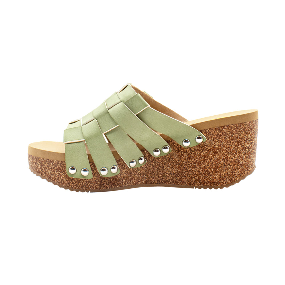 Enoki Studded Slide Wedge Sandals、mySite、gtrtttuynbv