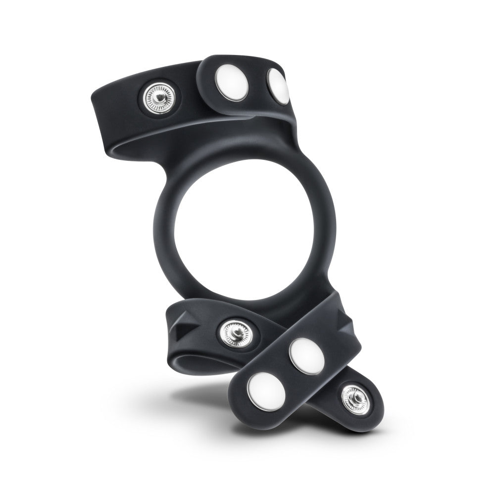 Performance By Blush® | VS8: Black Silicone Double Ball Strap & Penis Ring、mySite、bottomscart