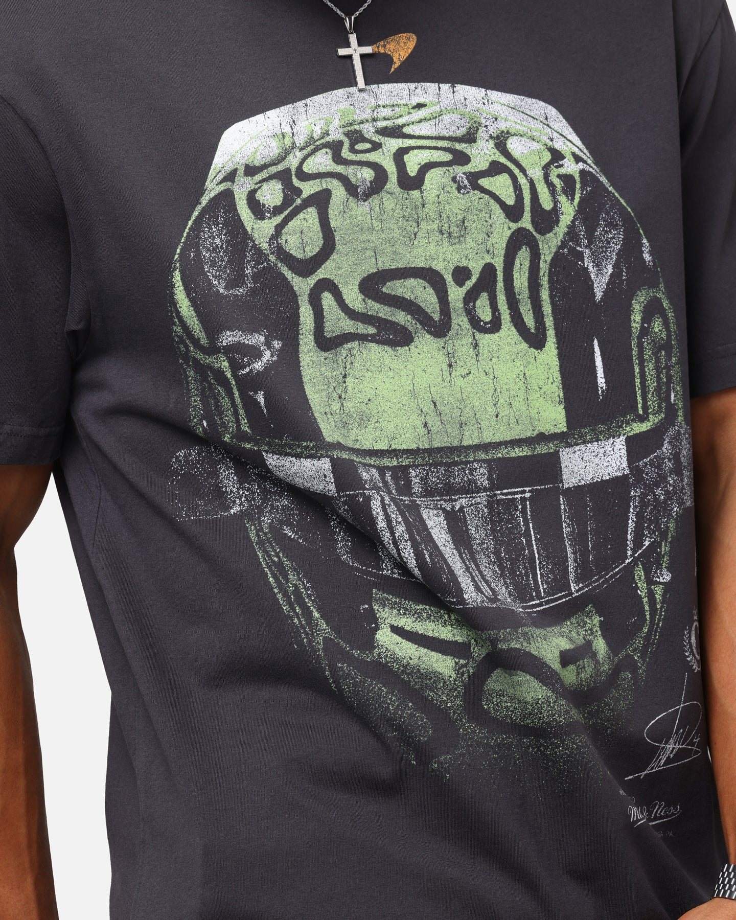 Mitchell & Ness X Mclaren Lando Norris Helmet T-Shirt Faded Black、mySite、zt4zffjzw
