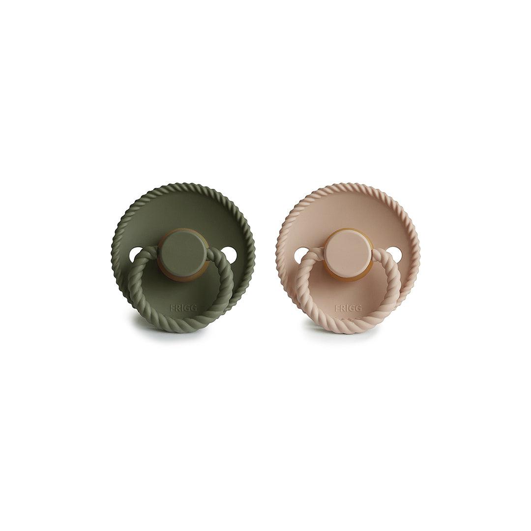  FRIGG Rope Latex Pacifier - 2 Pack - Croissant - Olive、mySite、merchandisen