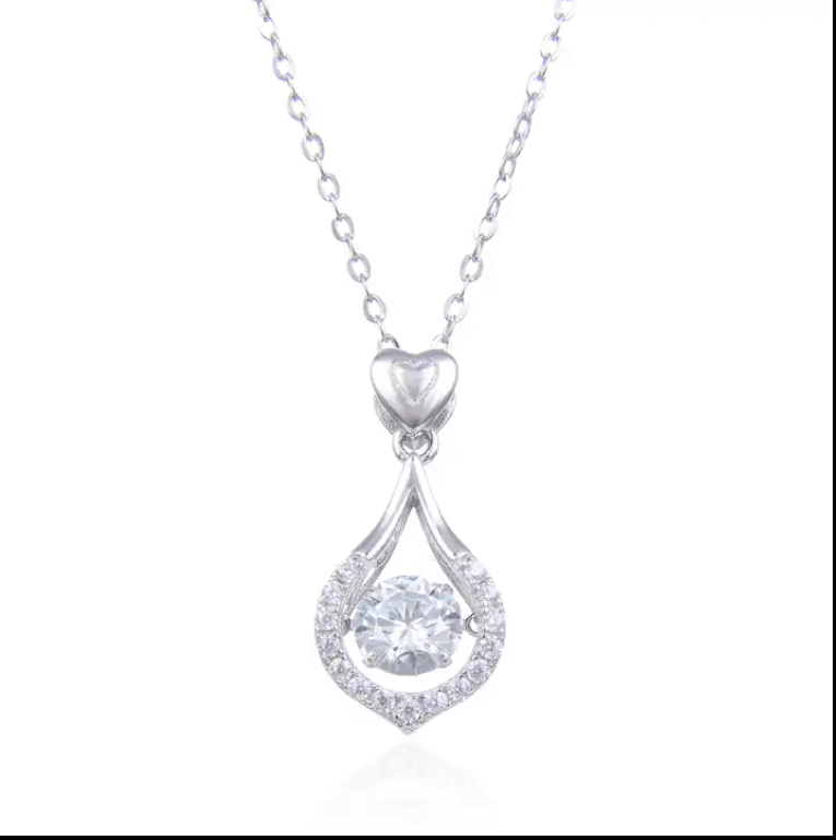 Luxury 1ct Moissanite 925 Sterling Silver Pendant Twinkle Setting Design Necklace For Women、mySite、g9winljtr